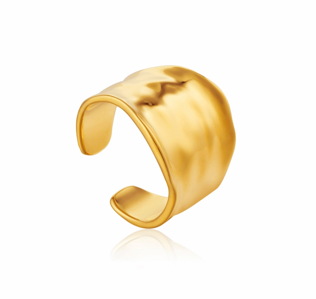 Gold Crush Wide Adjustable Ring