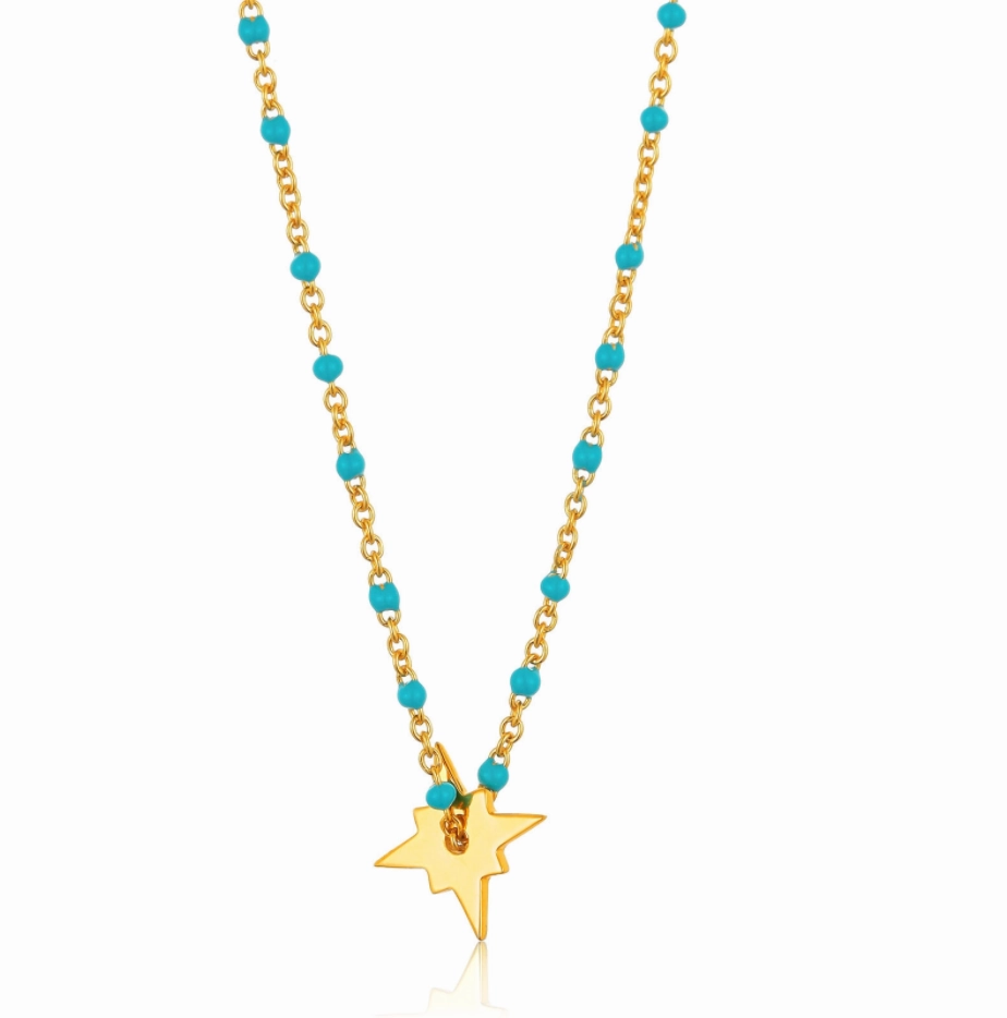 Gold Dotted Star Necklace