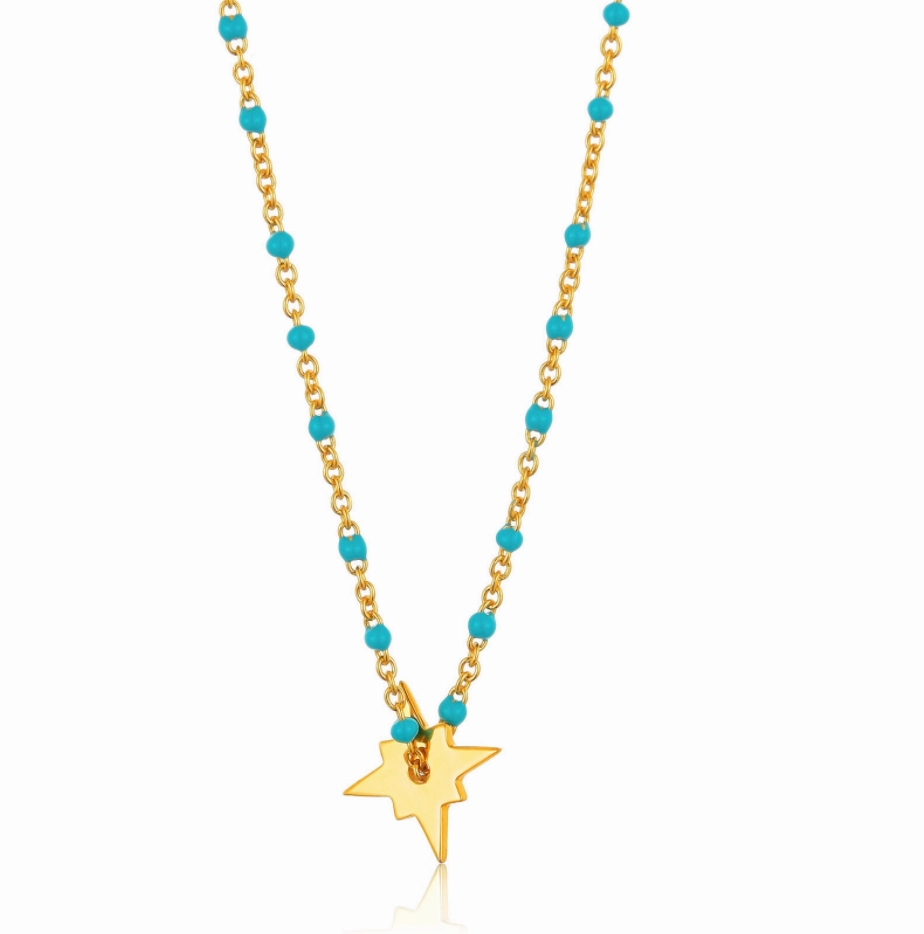 Gold Dotted Star Necklace
