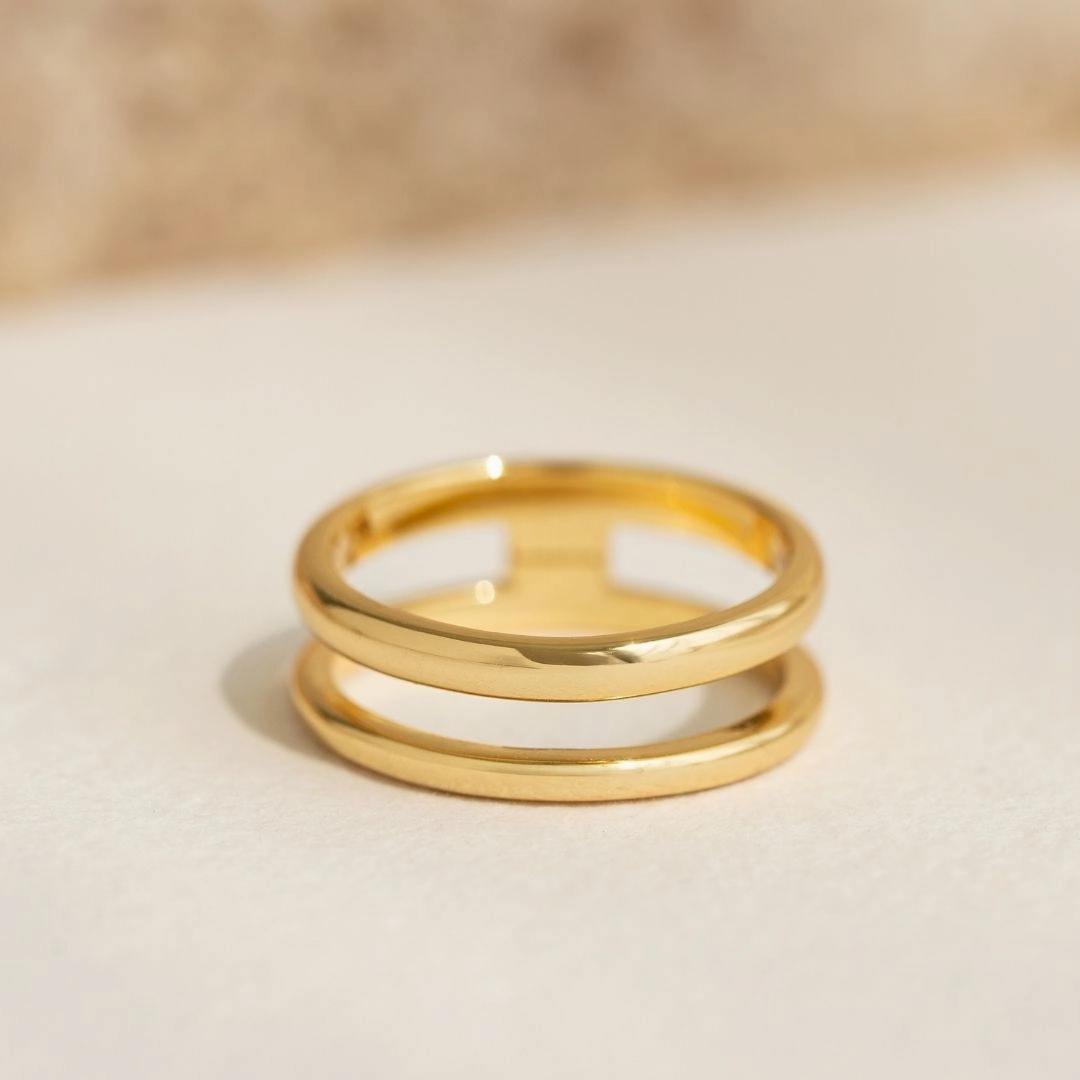 Gold Double Band Ring - Kaija