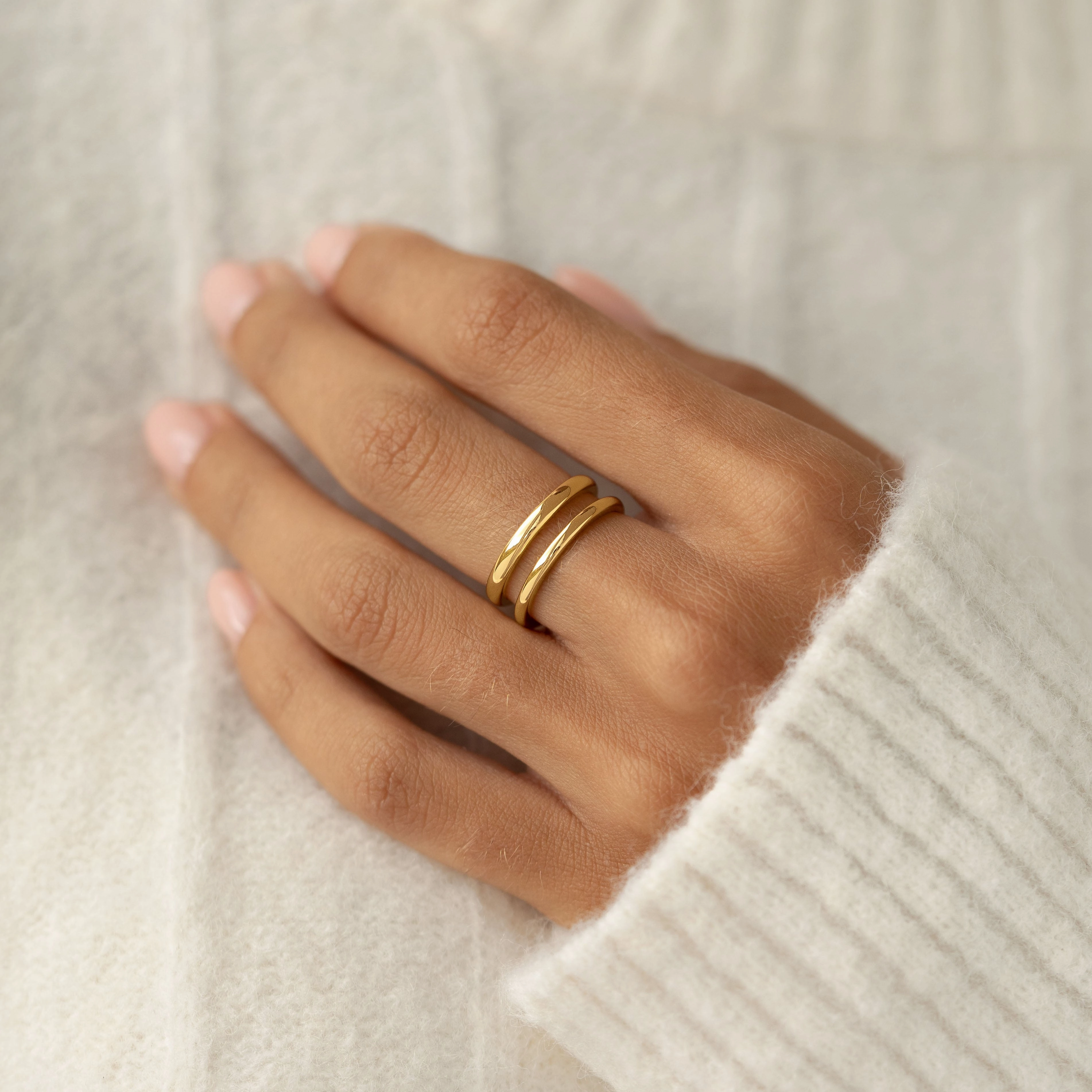 Gold Double Band Ring - Kaija