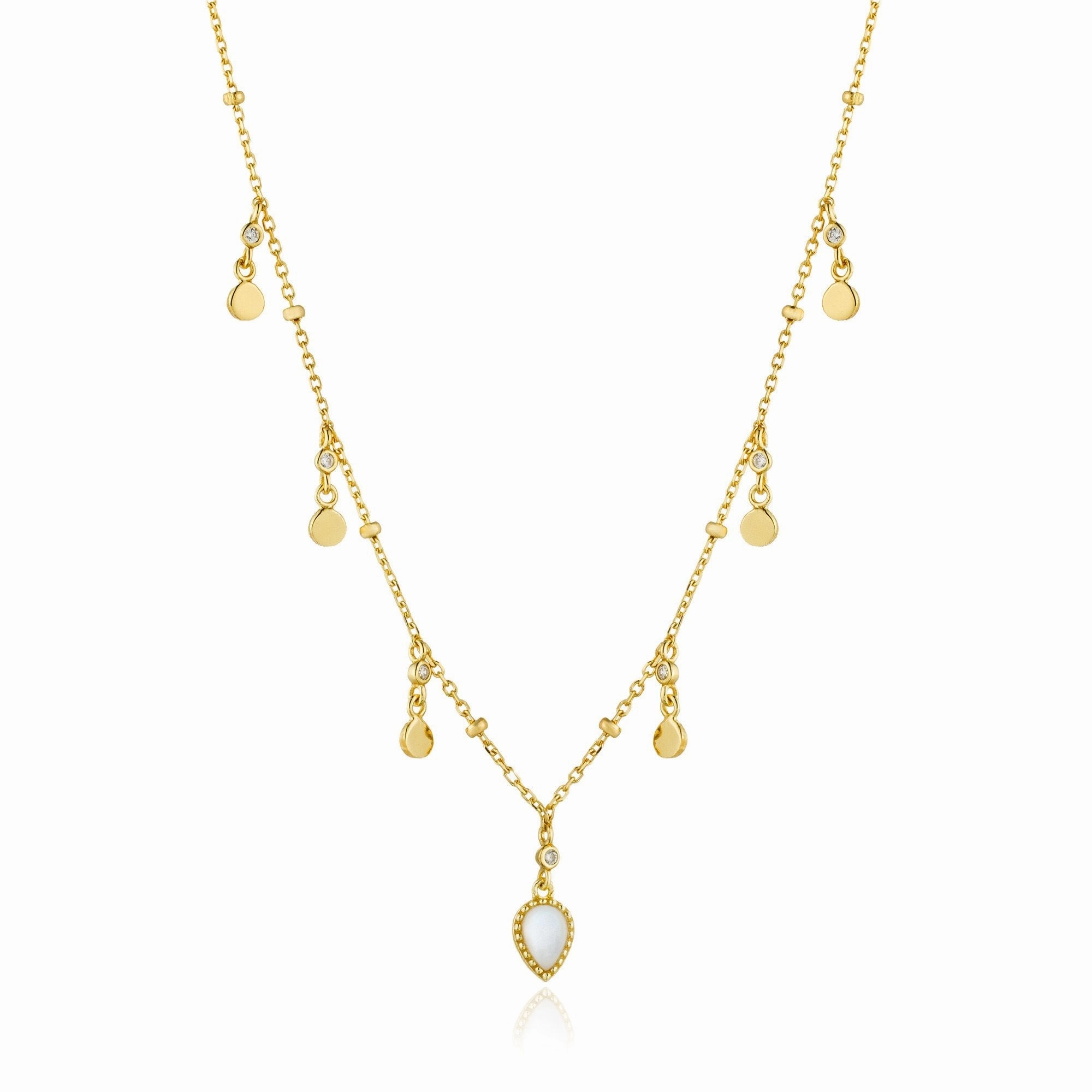Gold Dream Drop Discs Necklace
