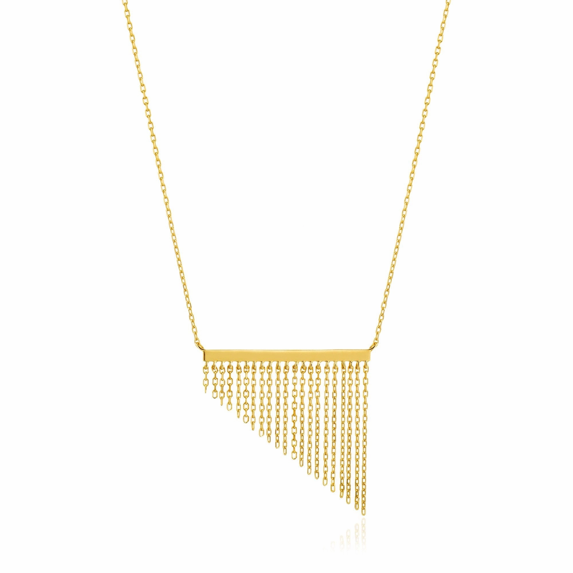 Gold Fringe Fall Necklace