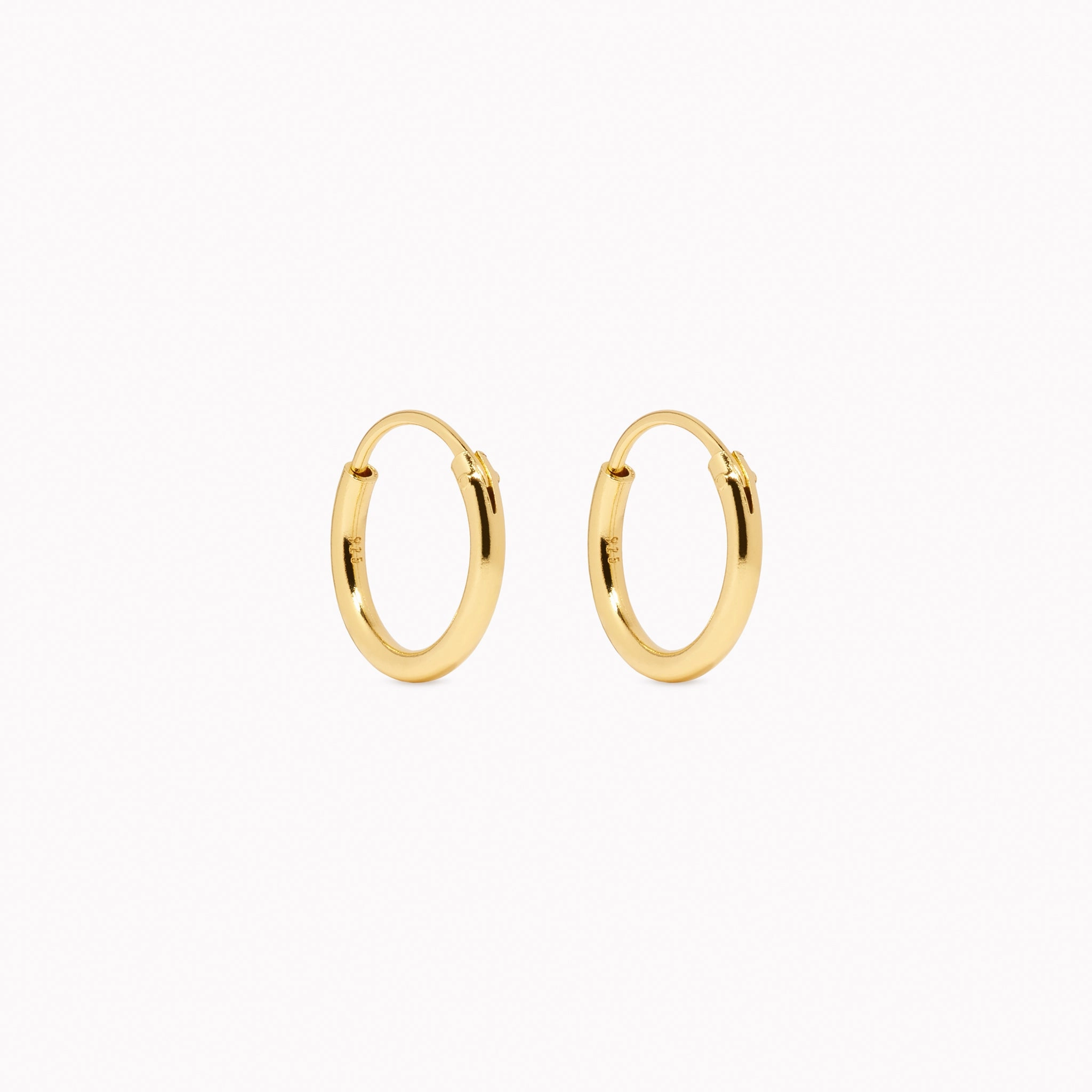 Gold Hoop Earrings 12mm - Rebecca