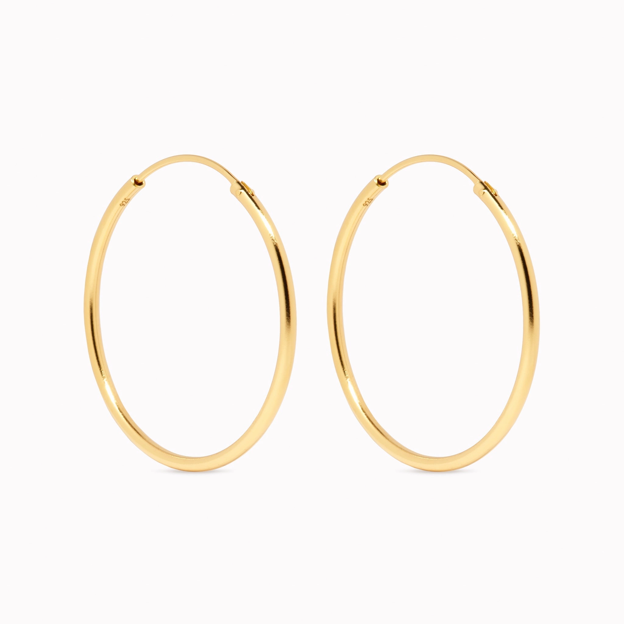 Gold Hoop Earrings 30mm - Rebecca