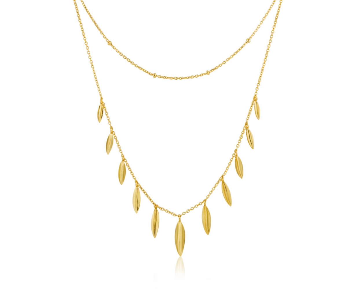 Gold Leaf Double Necklace