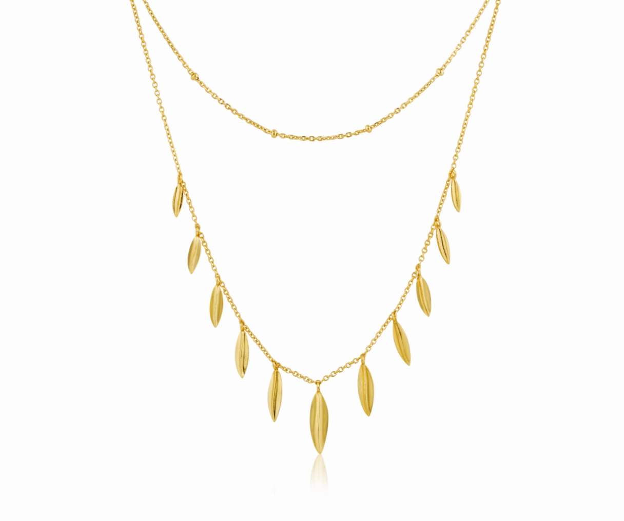 Gold Leaf Double Necklace