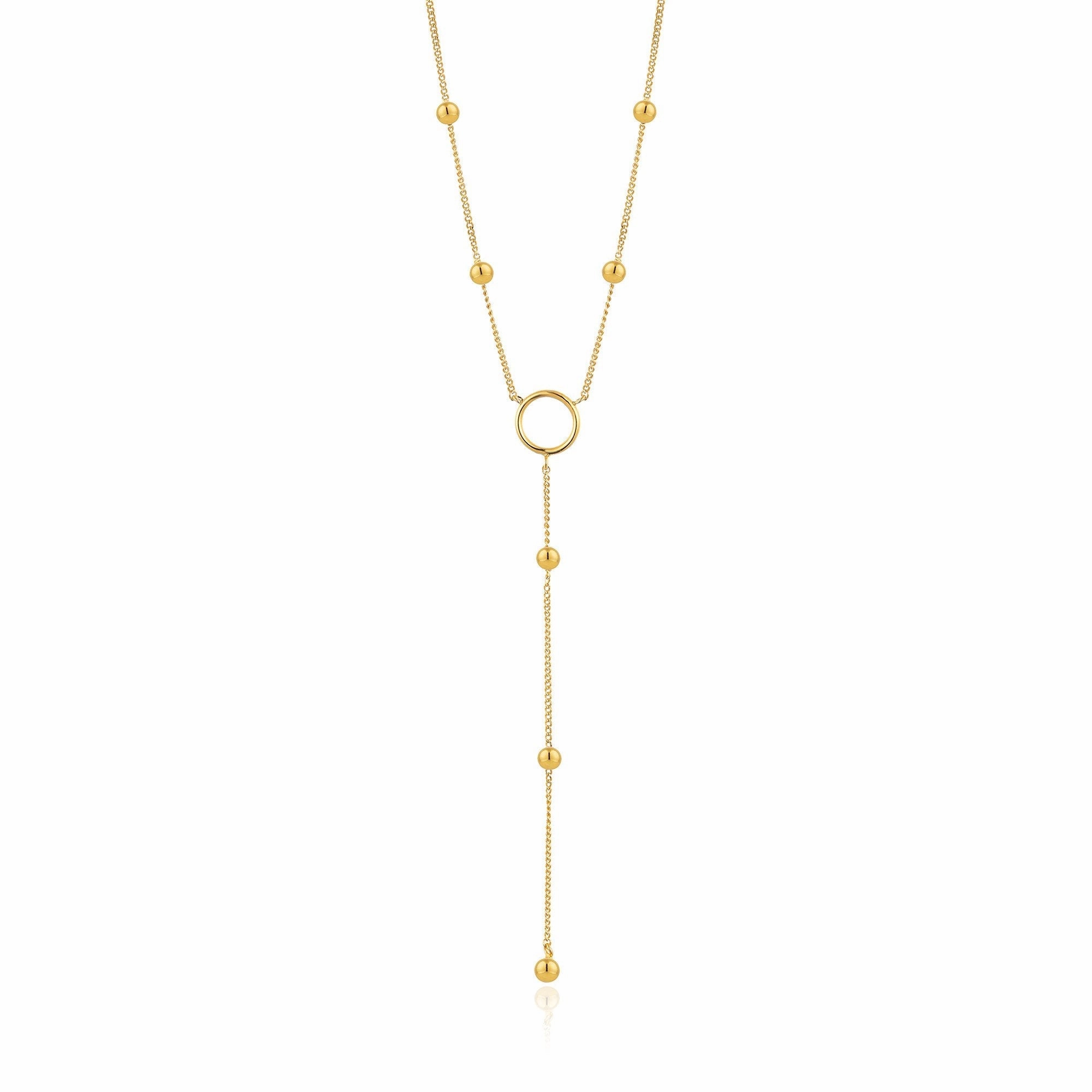 Gold Modern Circle Y Necklace