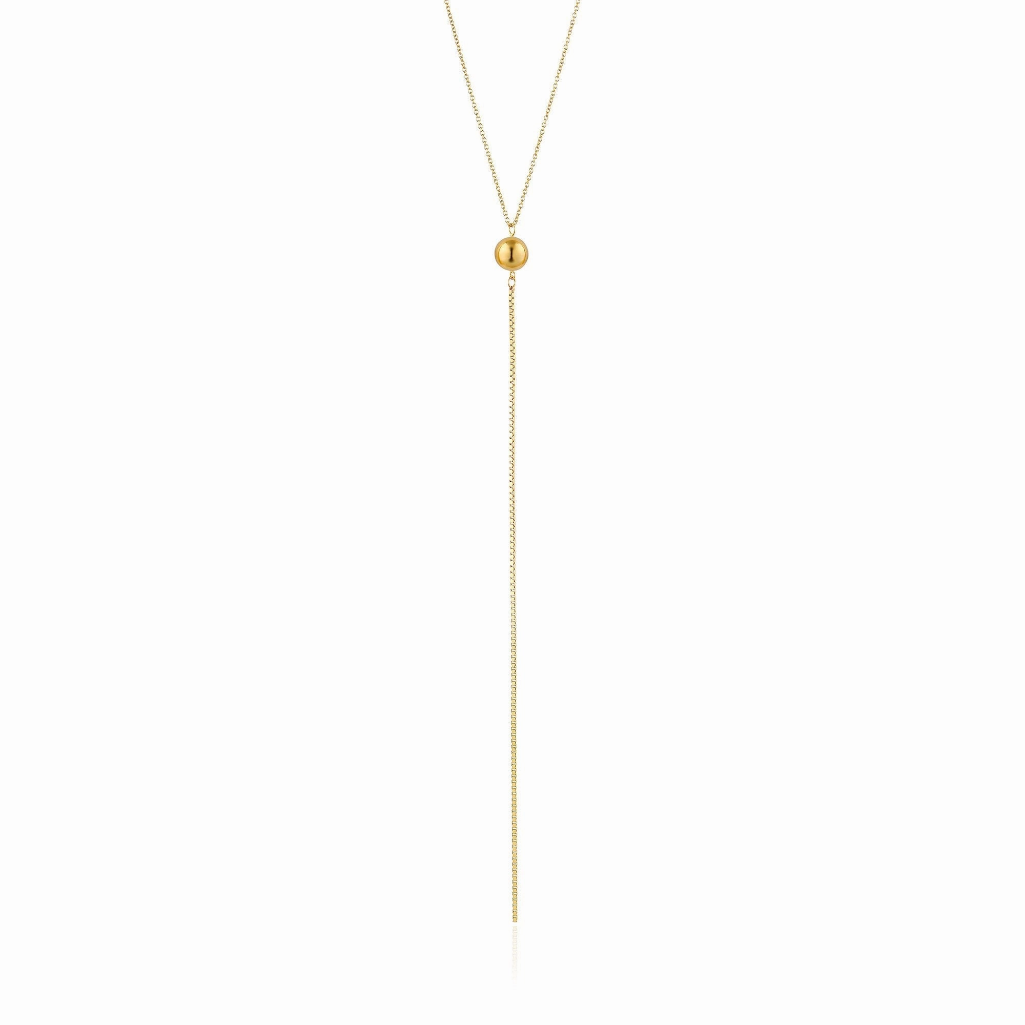Gold Orbit Y Necklace