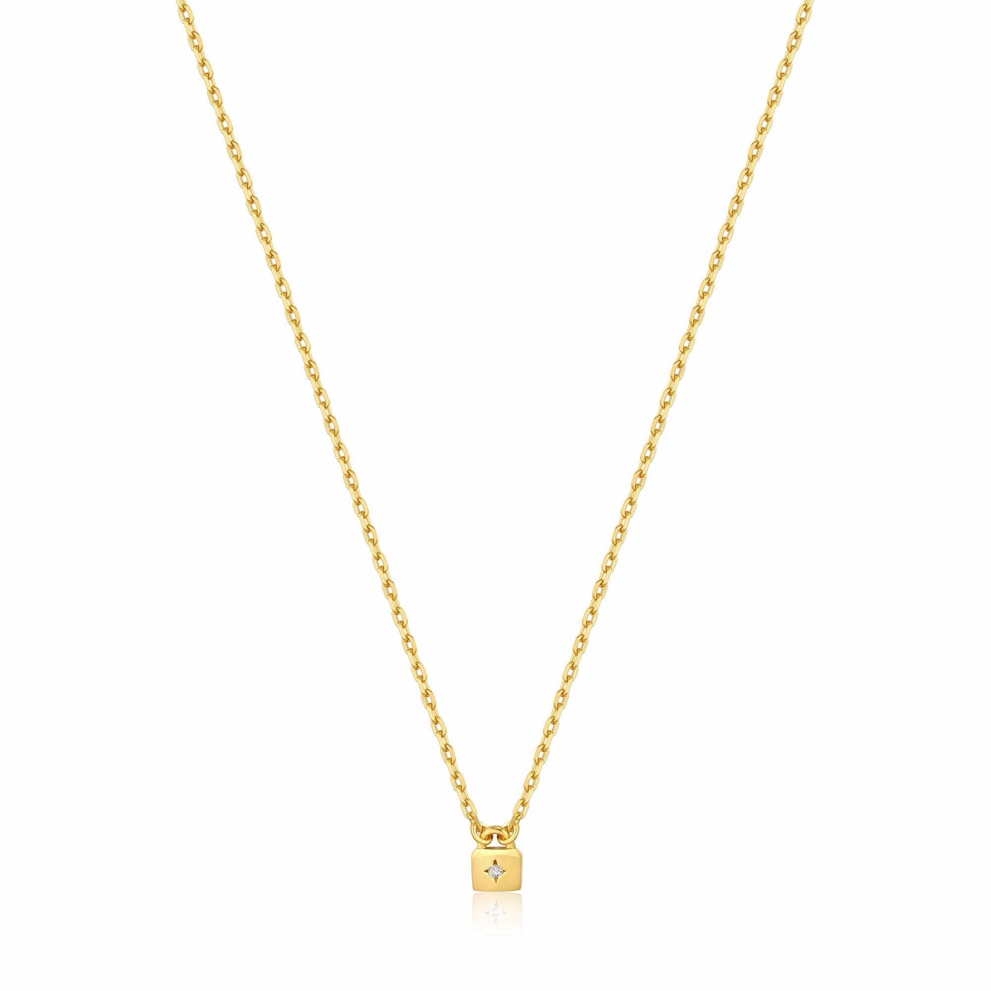 Gold Padlock Necklace