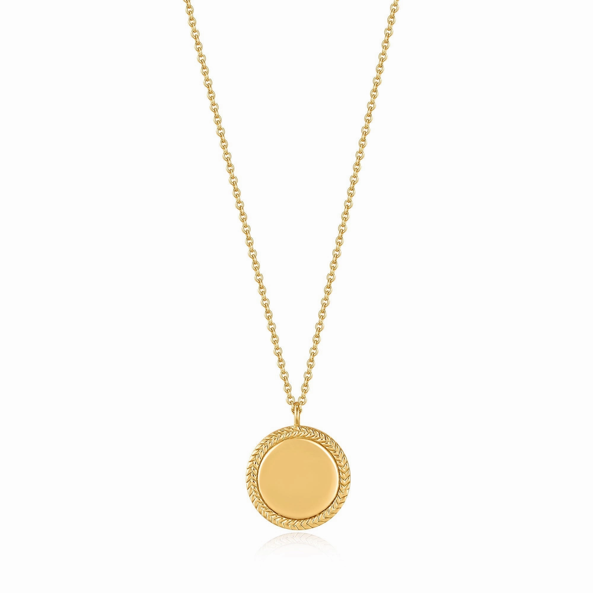 Gold Rope Disc Necklace