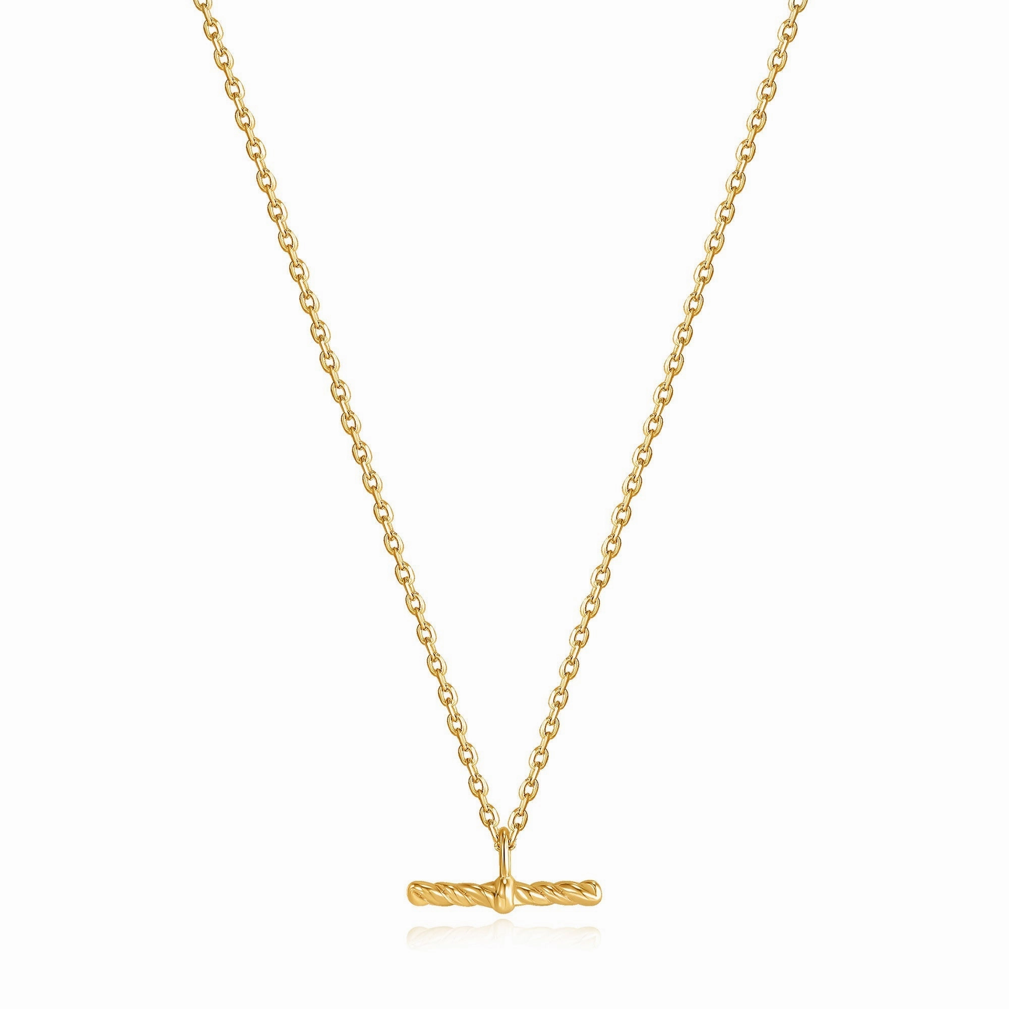 Gold Rope T-Bar Necklace