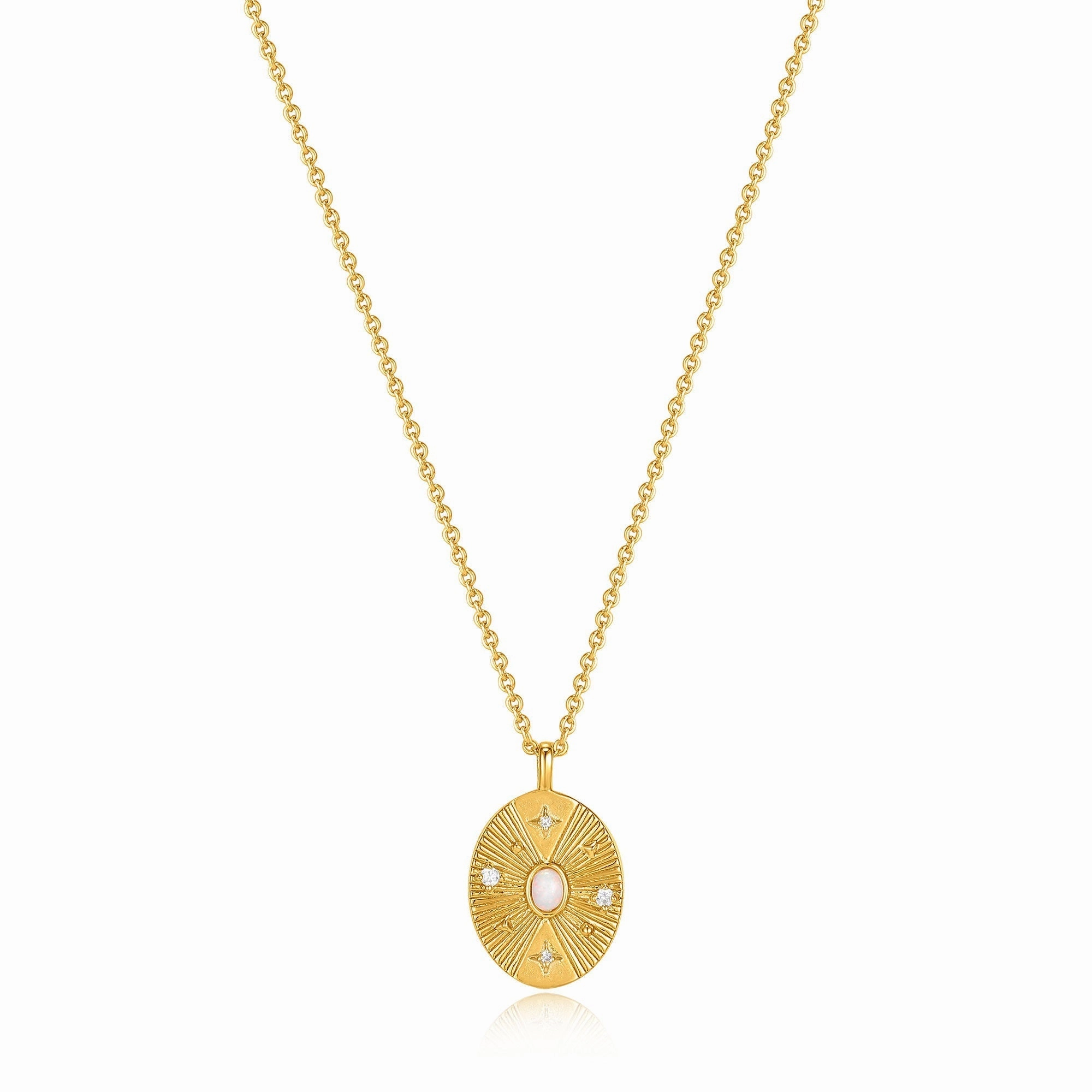 Gold Scattered Stars Kyoto Opal Disc Necklace