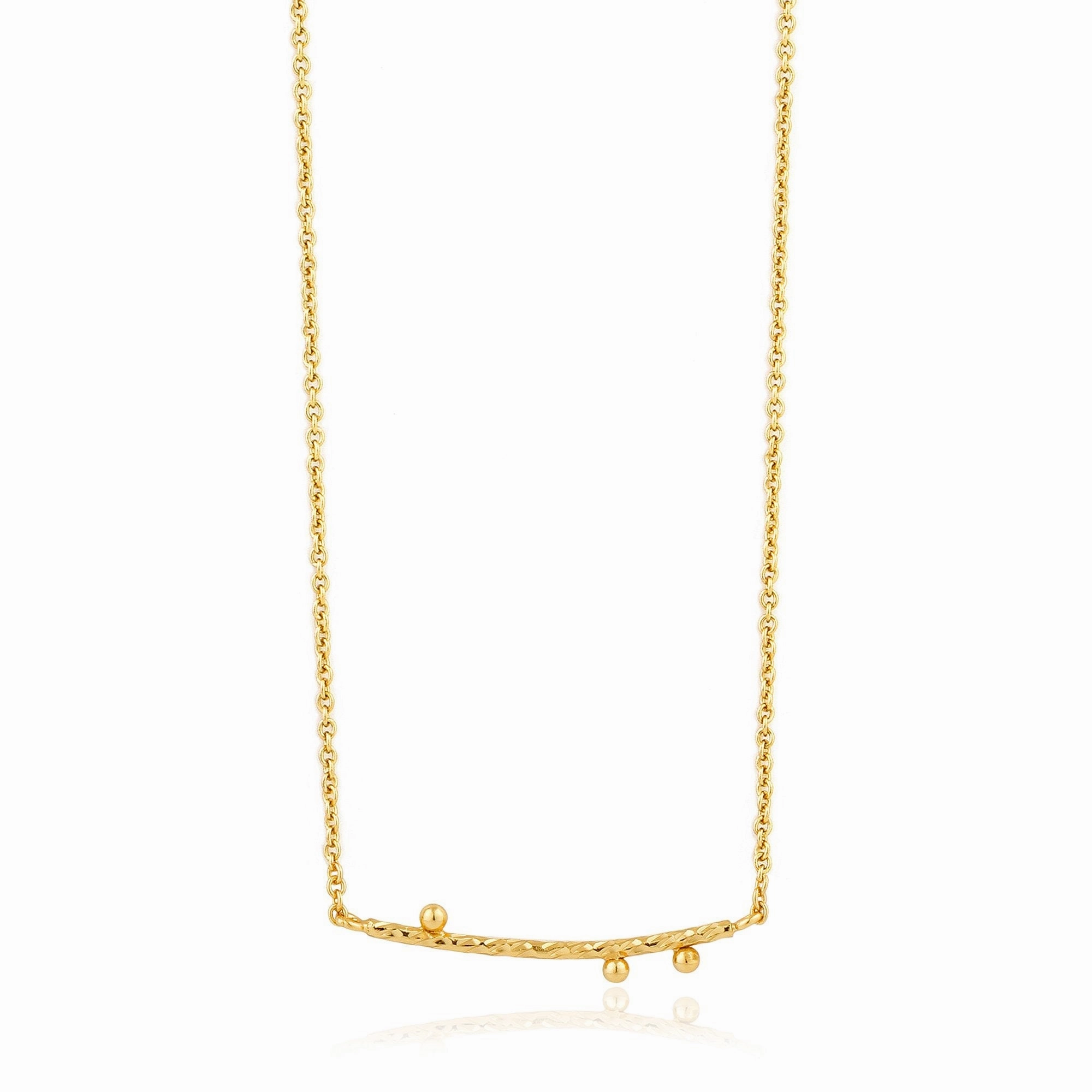 Gold Texture Solid Bar Necklace