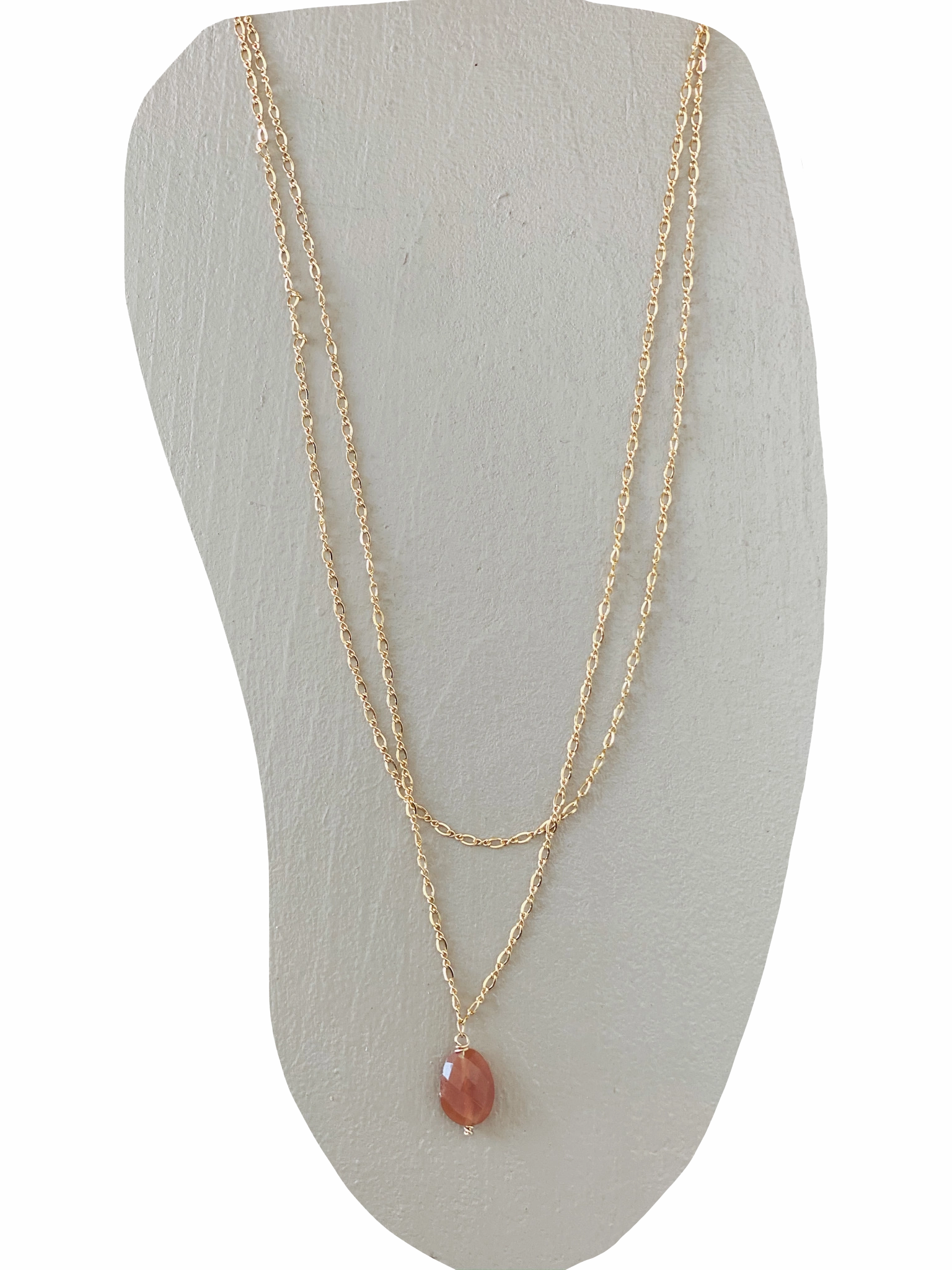 Grace Necklace- Peach Moonstone