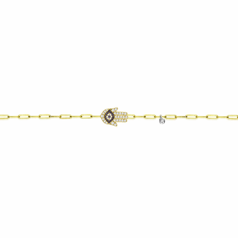 Hamsa Paperclip Bracelet