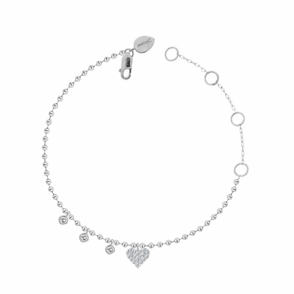 Heart Spot & Diamond Bezel Bracelet