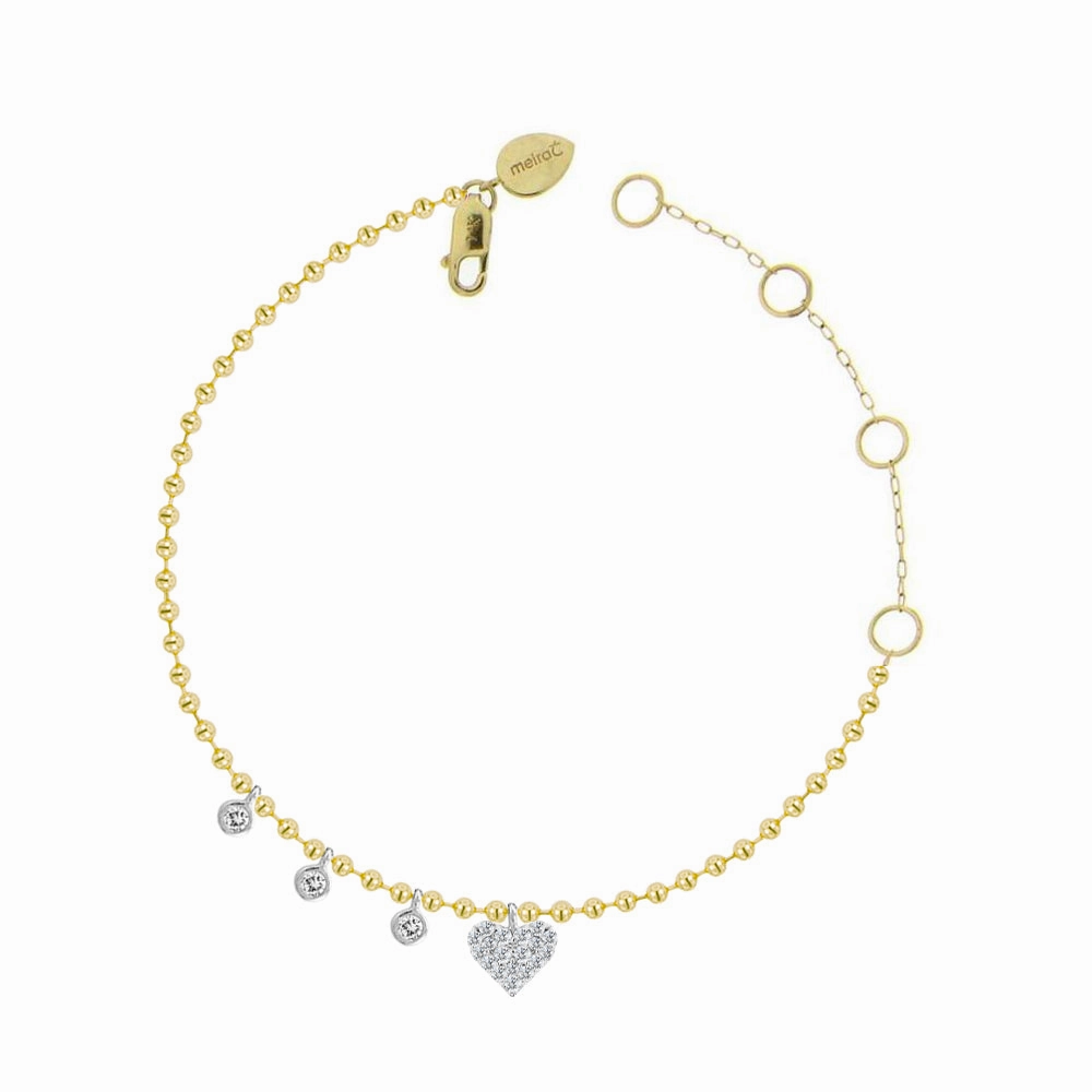 Heart Spot & Diamond Bezel Bracelet