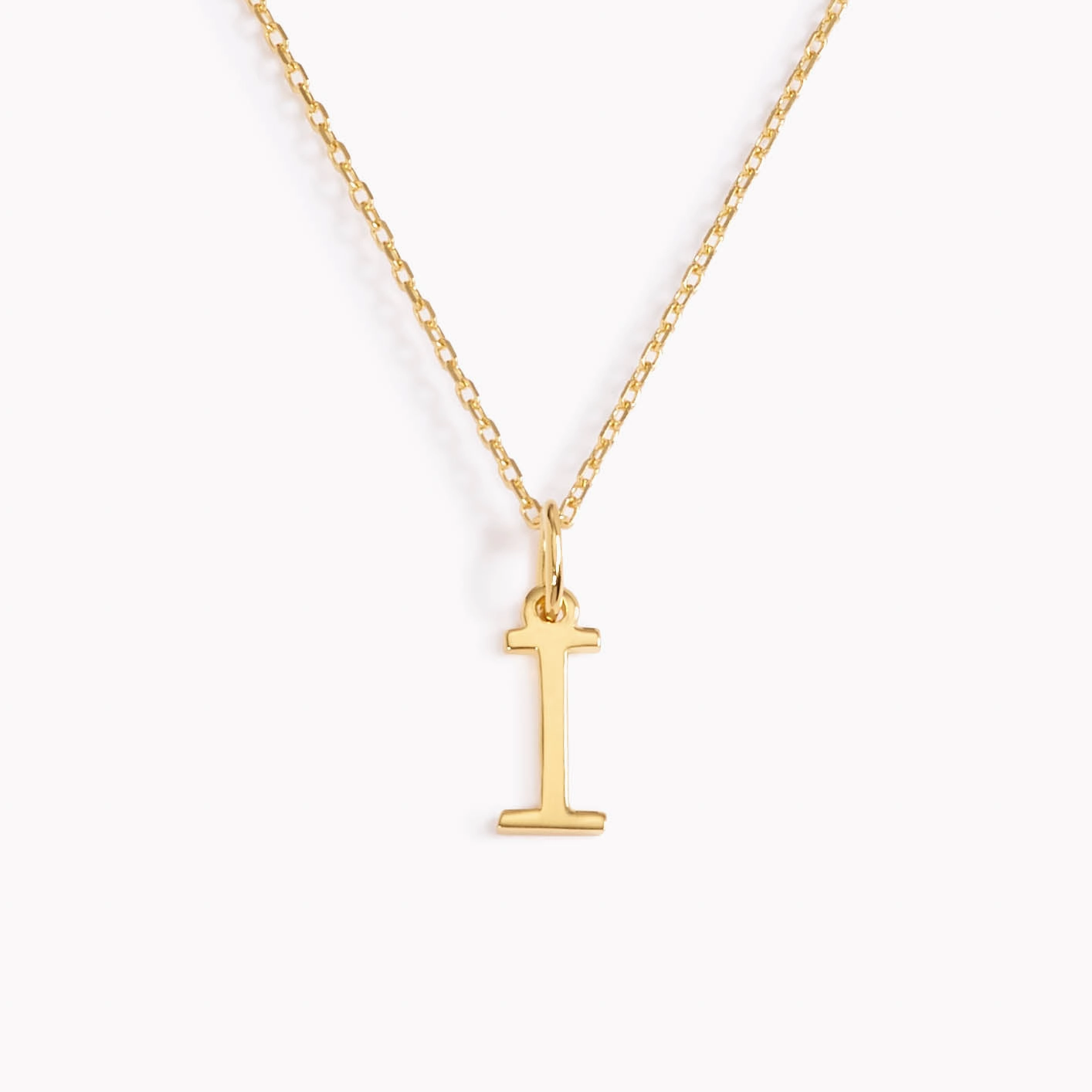 I Necklace / Gold Initial Necklace