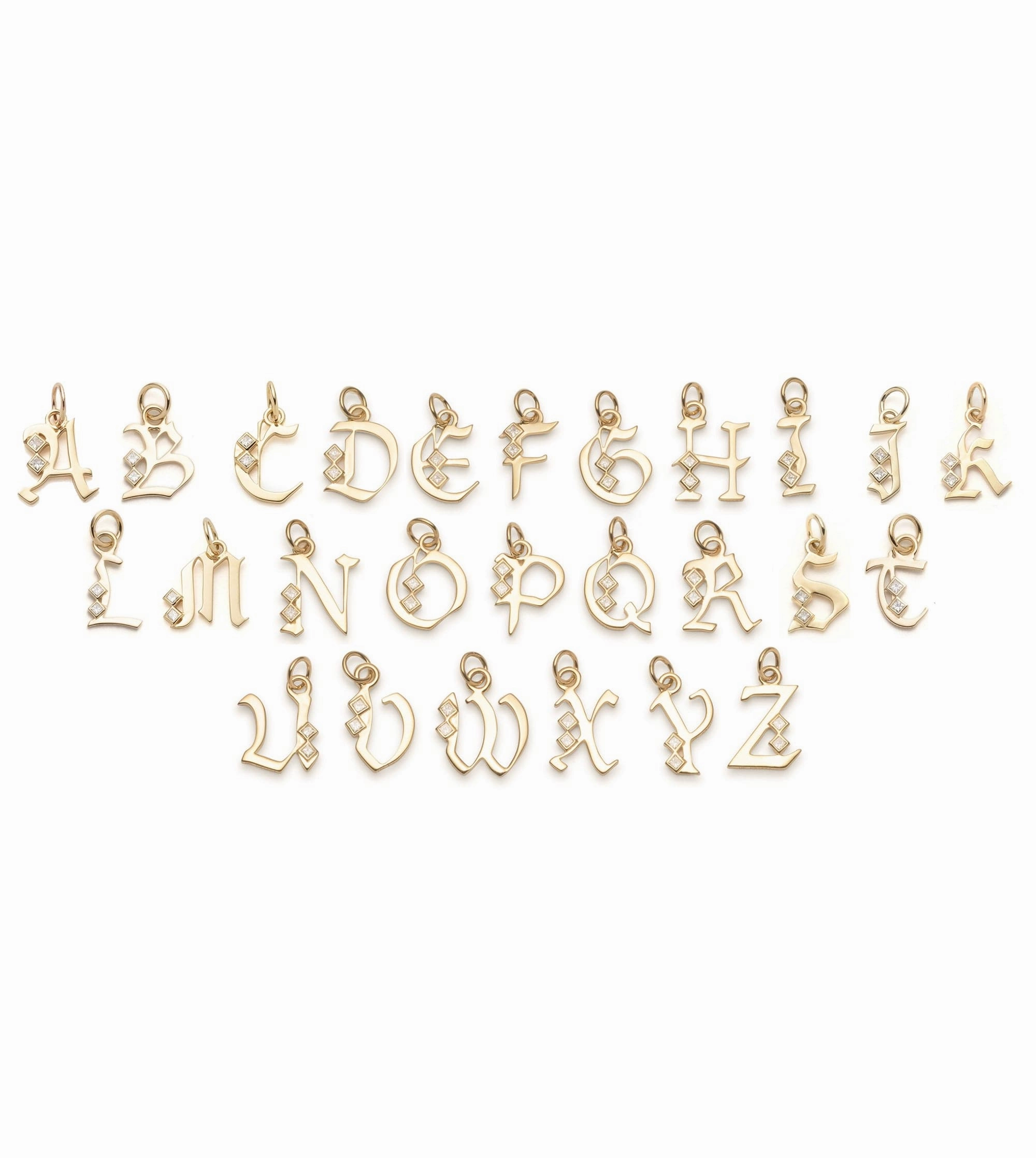 Initials & Numbers : Square Cut Diamond Initial