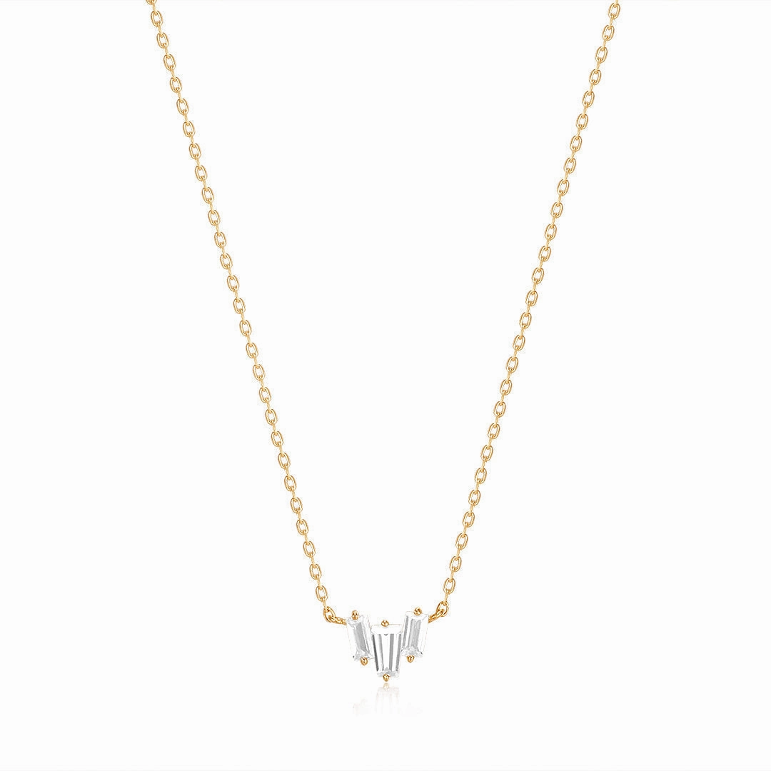 Jaci | Baguette White Sapphire Necklace