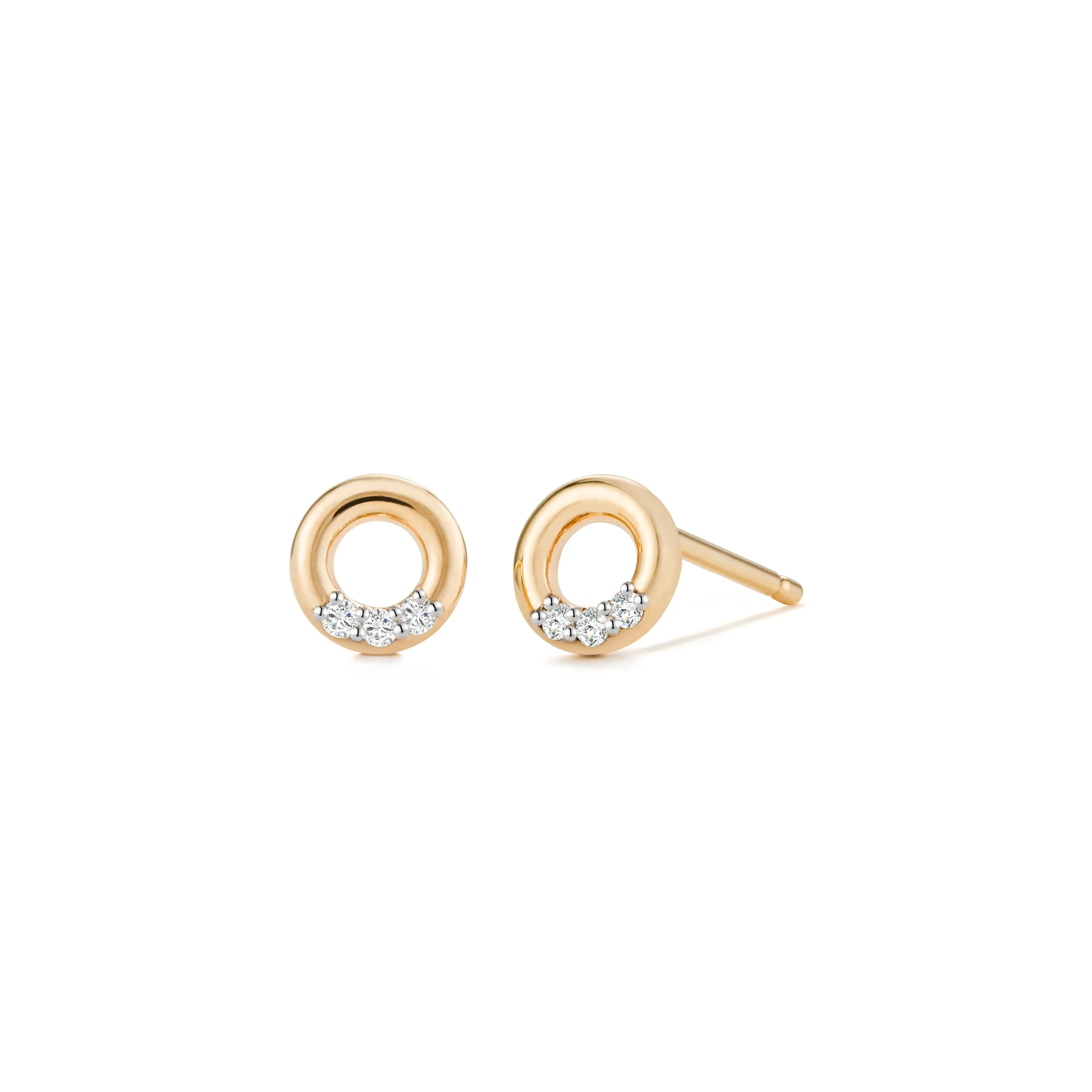 LENA| Open Circle Diamond Studs