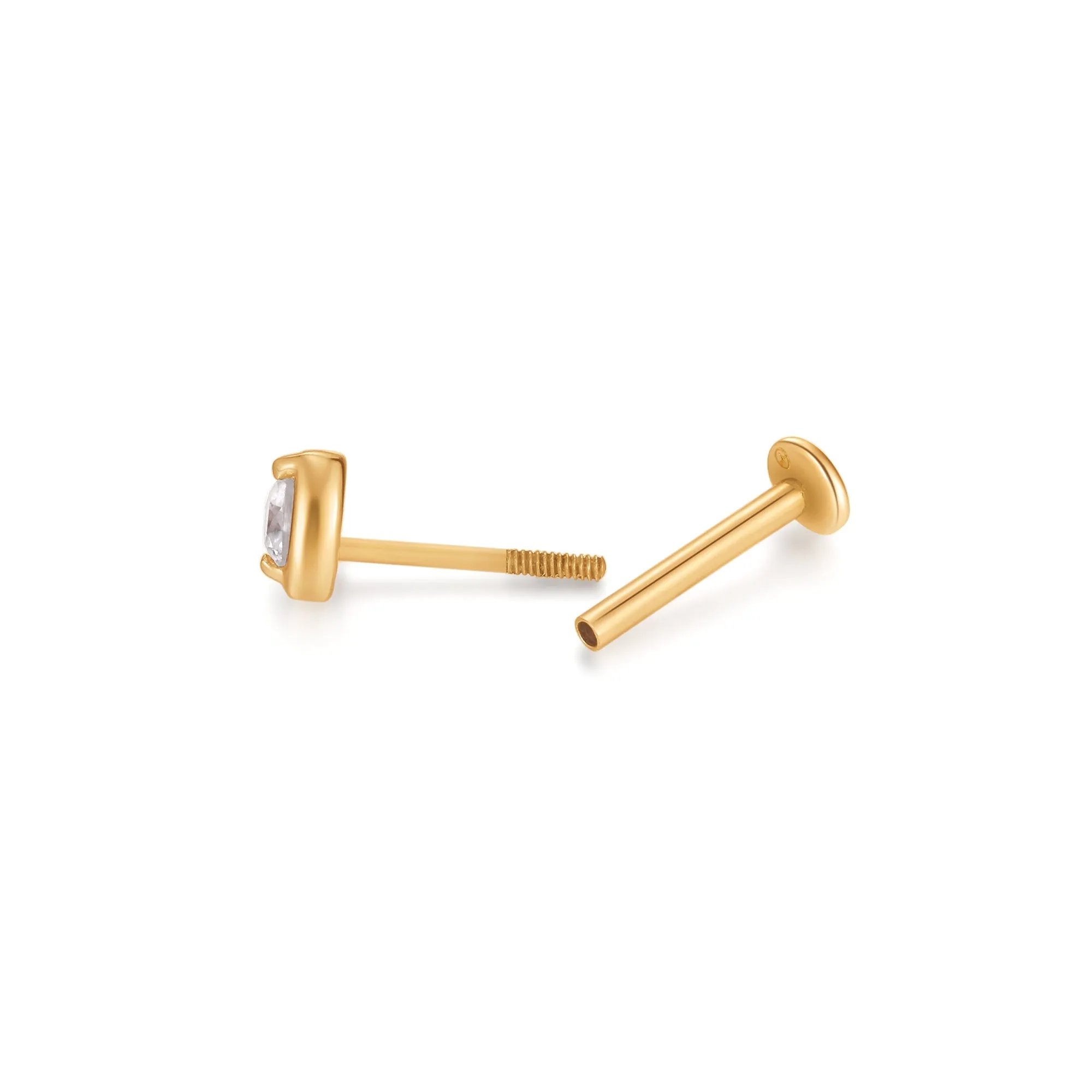 LIESE | Diamond 4-Pointed Cross Single Piercing Earring