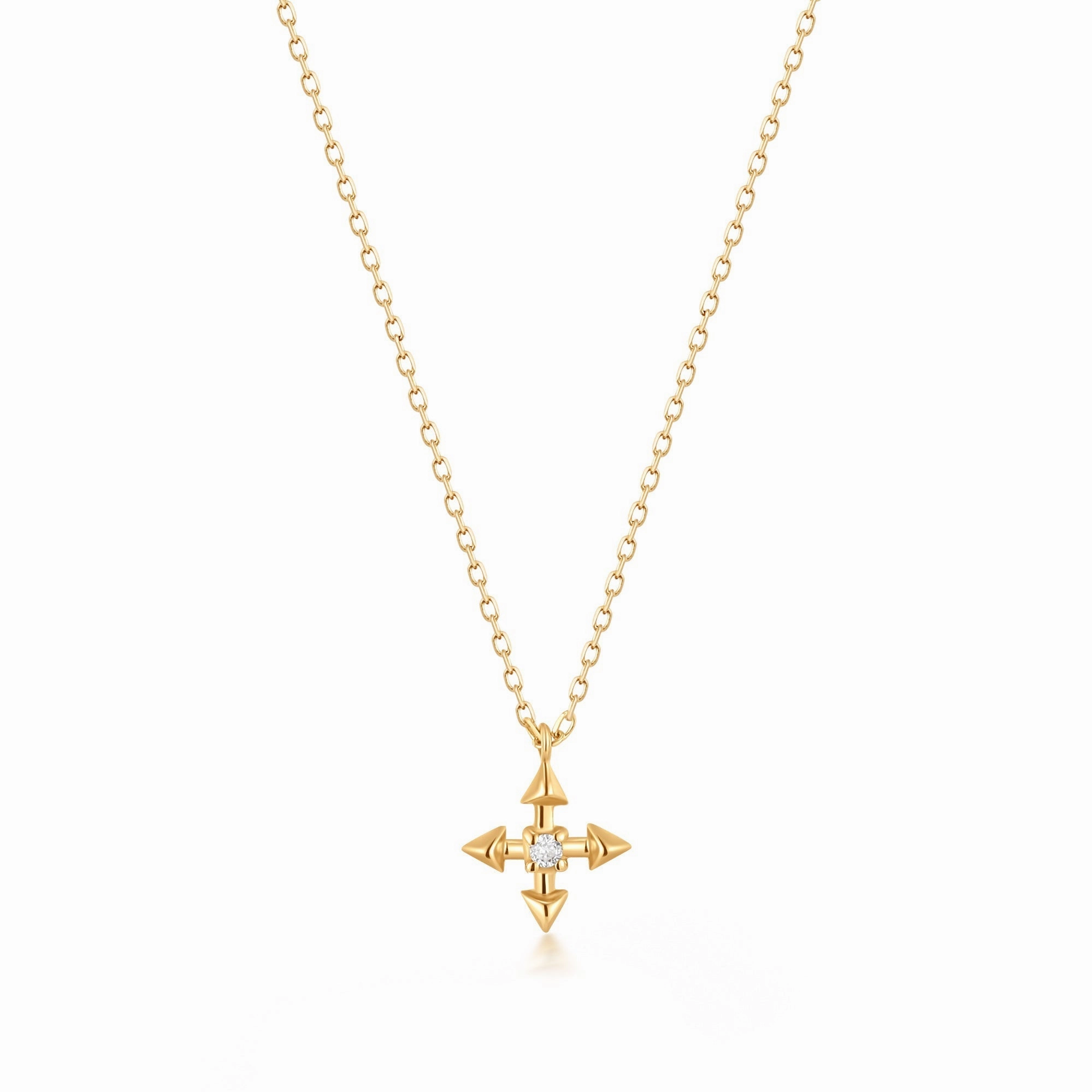 LIESE | Diamond 4-Pointed Cross Necklace
