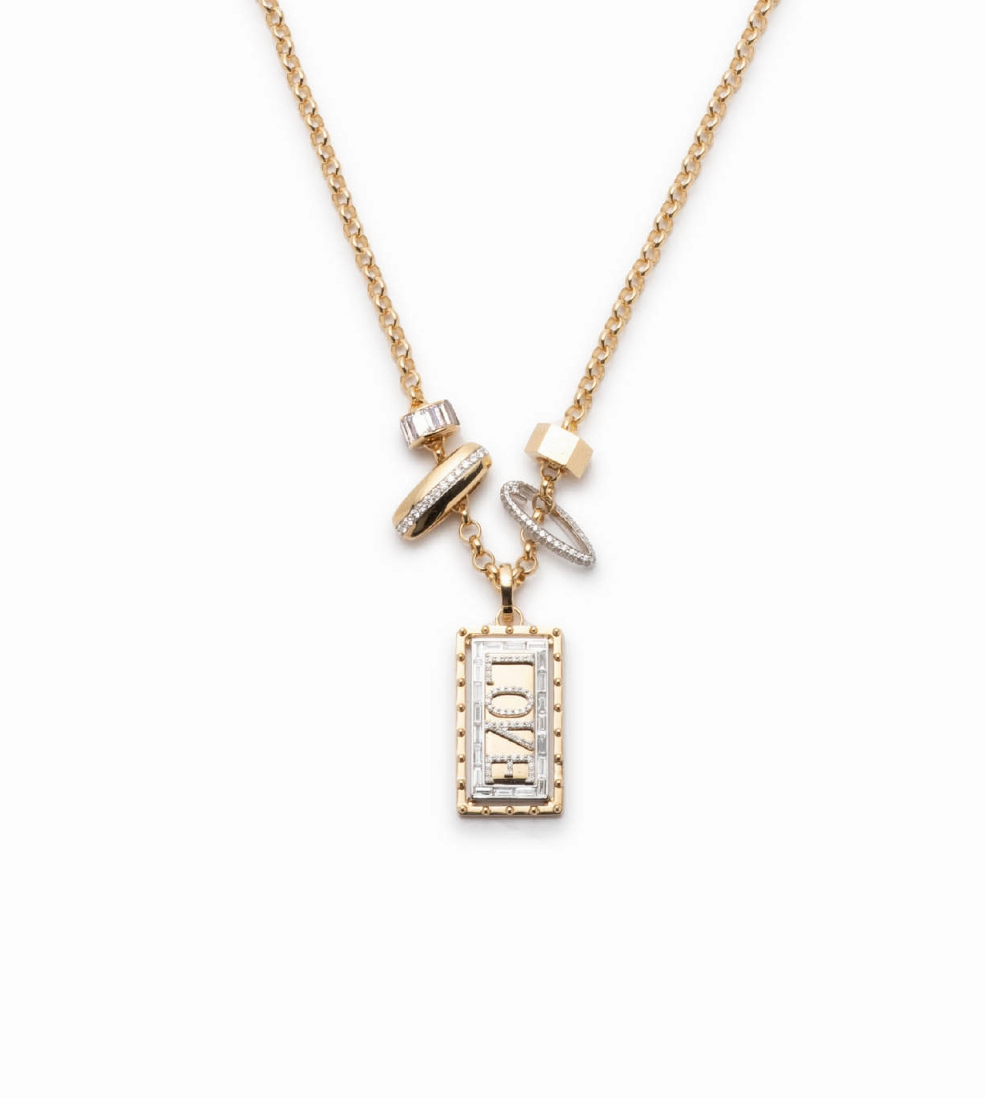 Lovestruck : Custom Medium Pierced Diamond Belcher Necklace Story