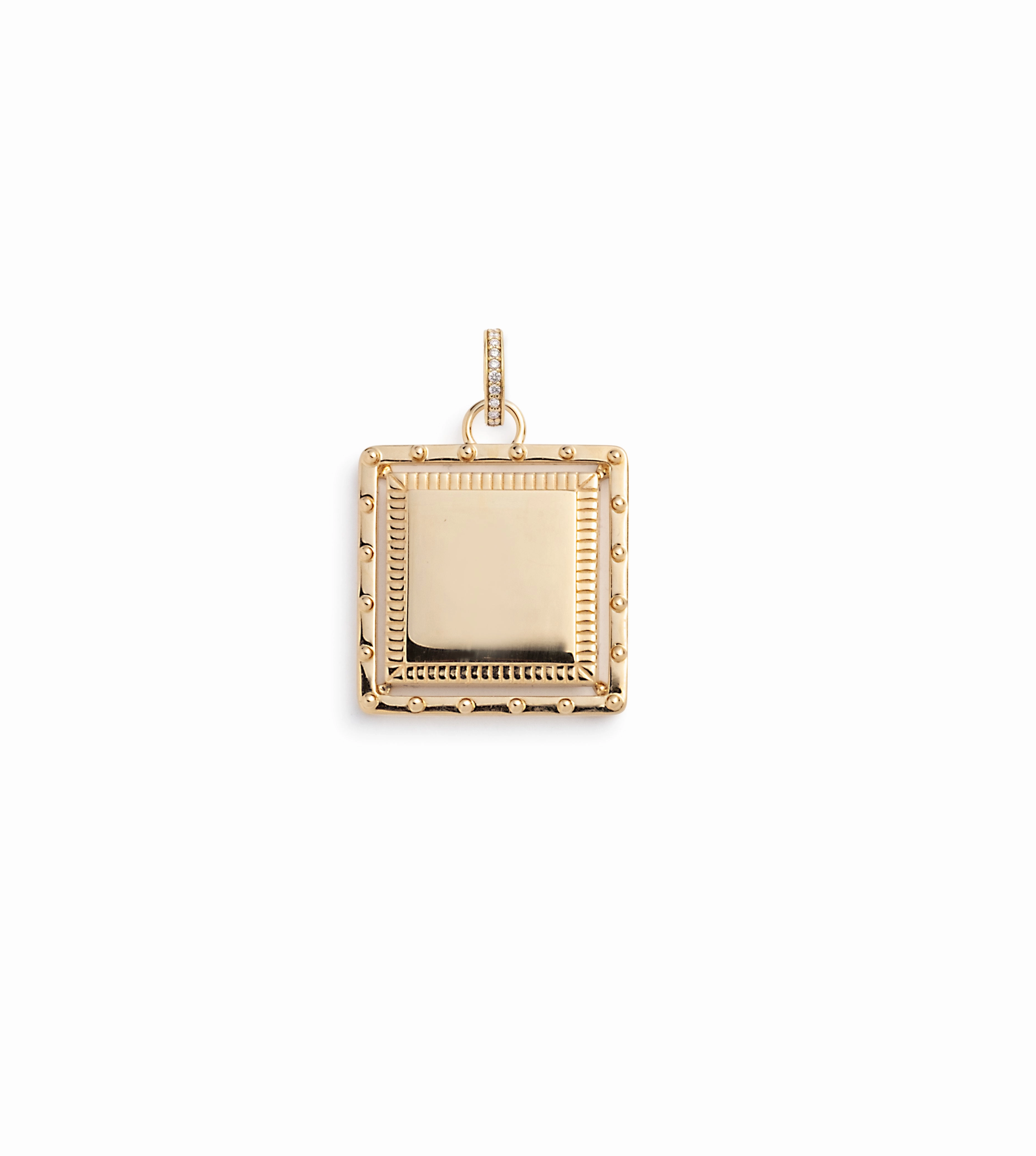 Lovestruck : Engravable Pierced Square Baby Pendant with Annex Link