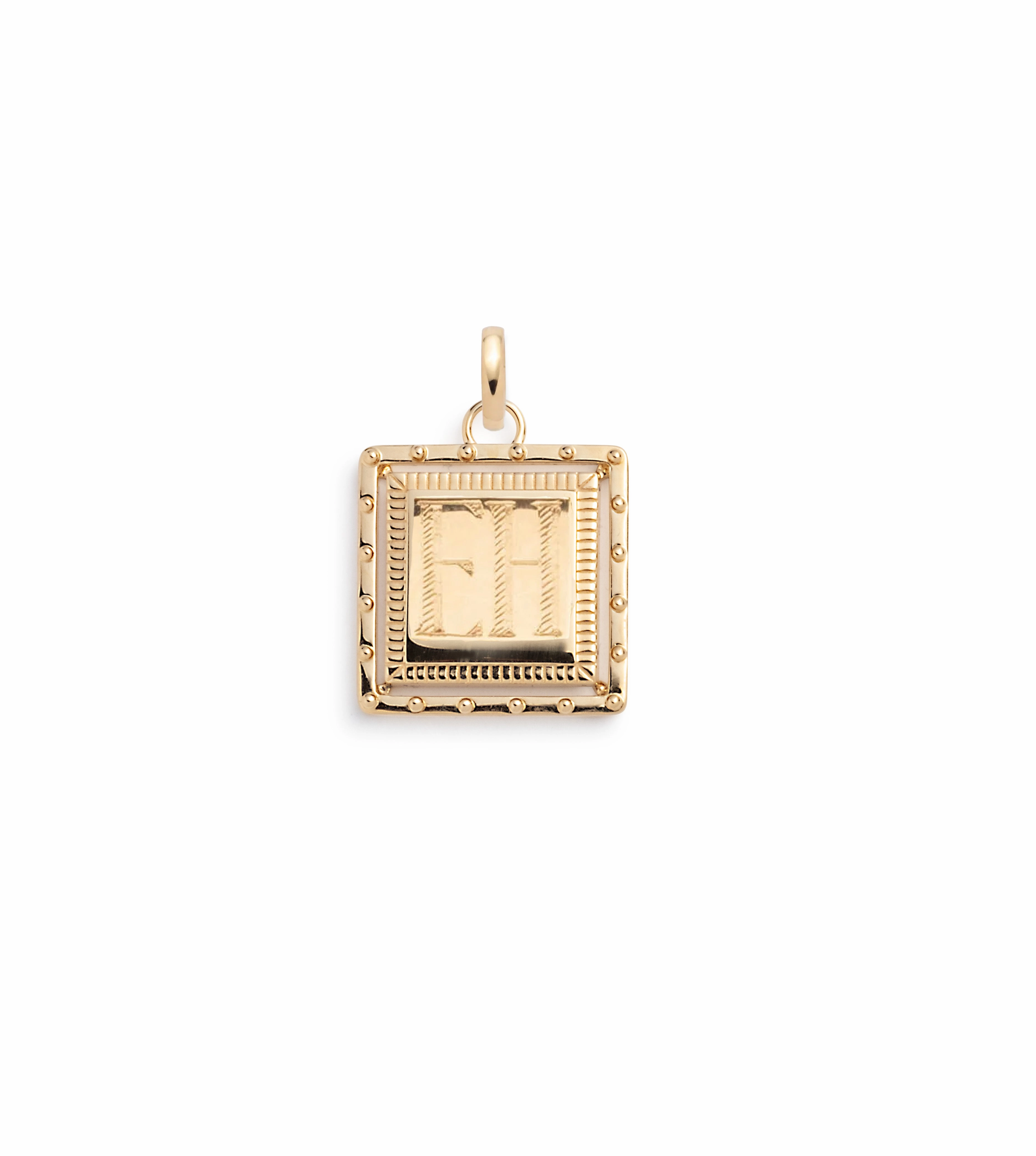 Lovestruck : Engravable Pierced Square Baby Pendant with Annex Link