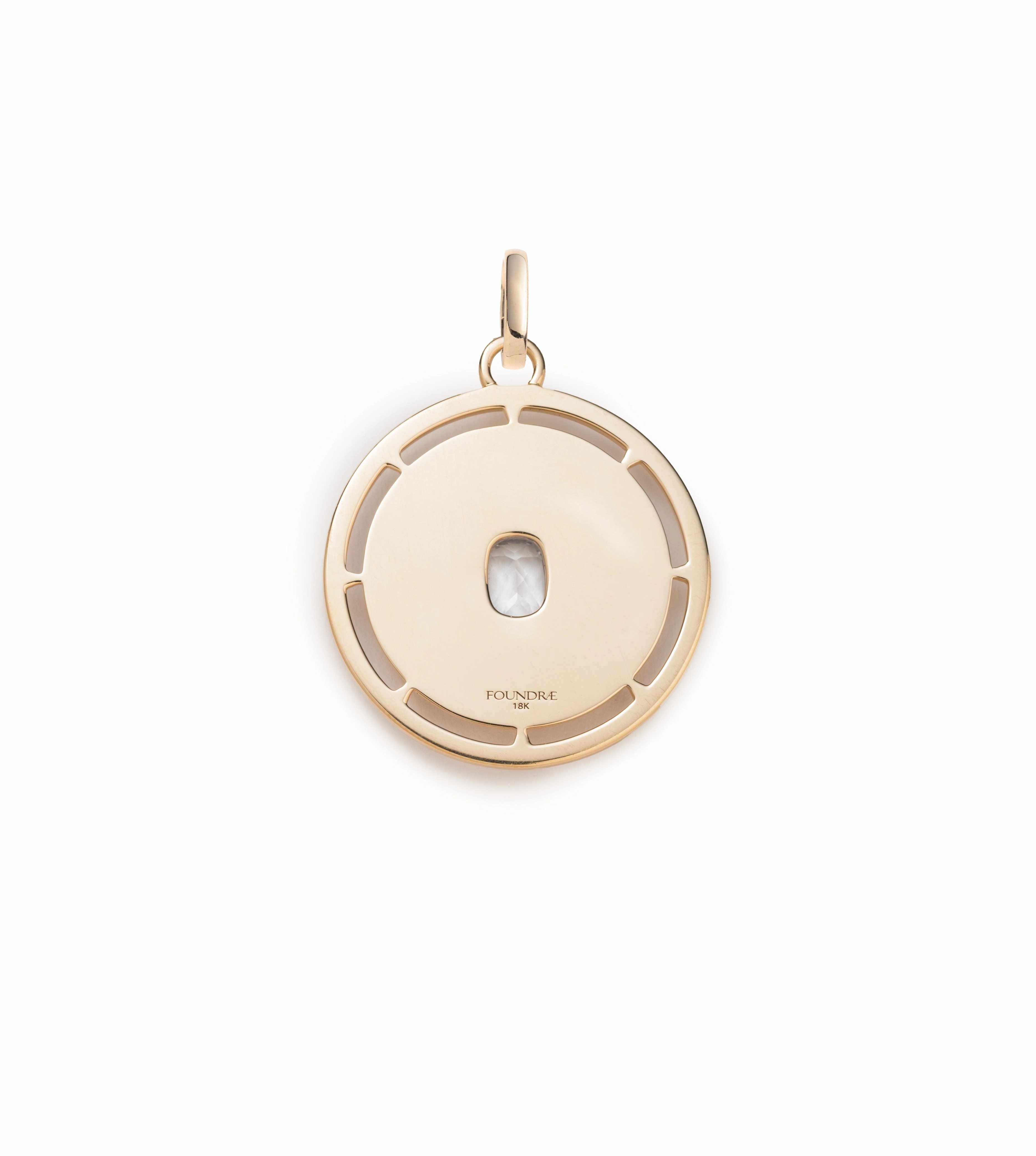 Lovestruck Commitment Large Medallion : in Yellow Gold with Cushion Diamond and an Annex Link