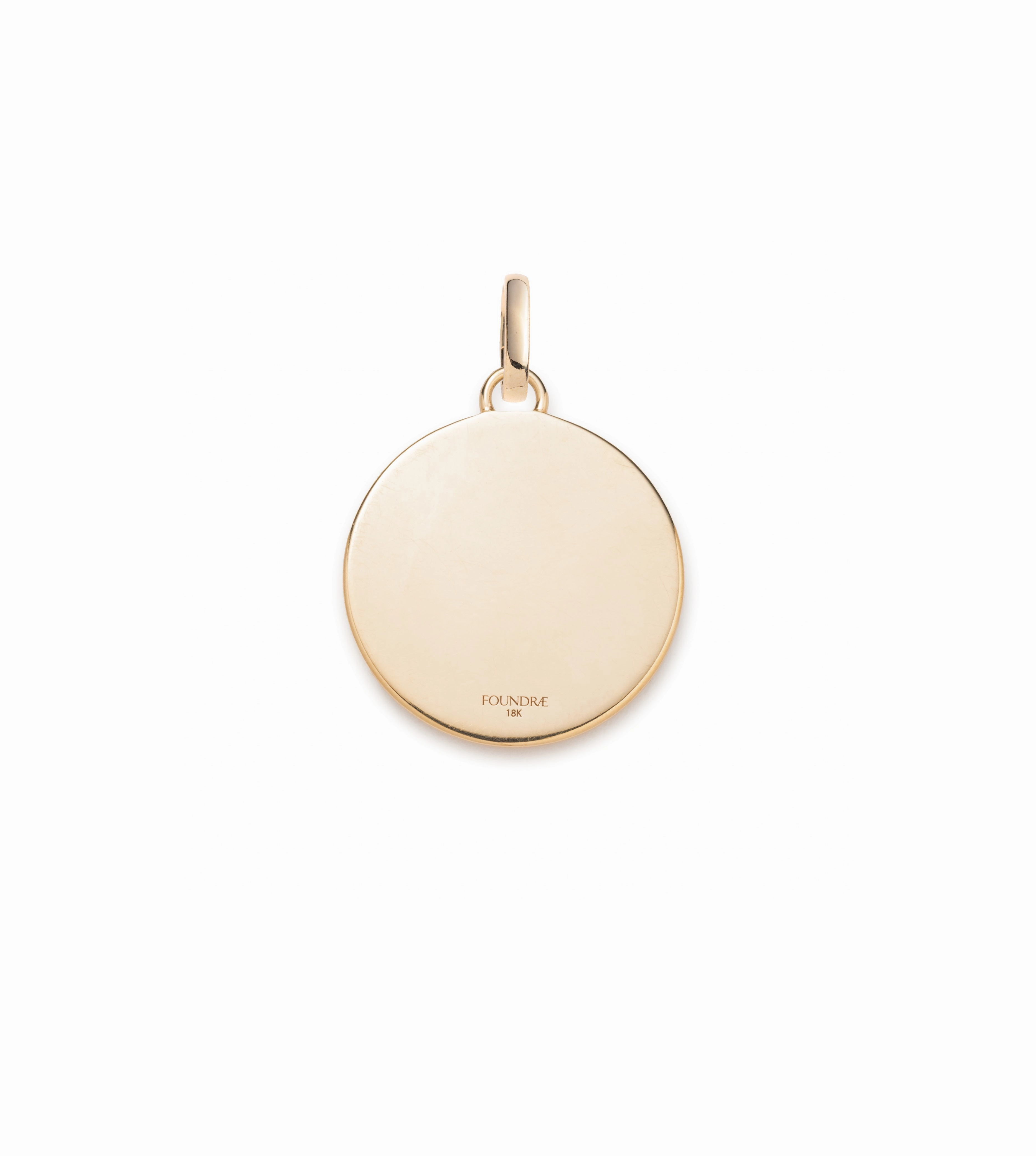 Lovestruck Commitment Medium Medallion : in Yellow Gold with Round Diamond and an Annex Link
