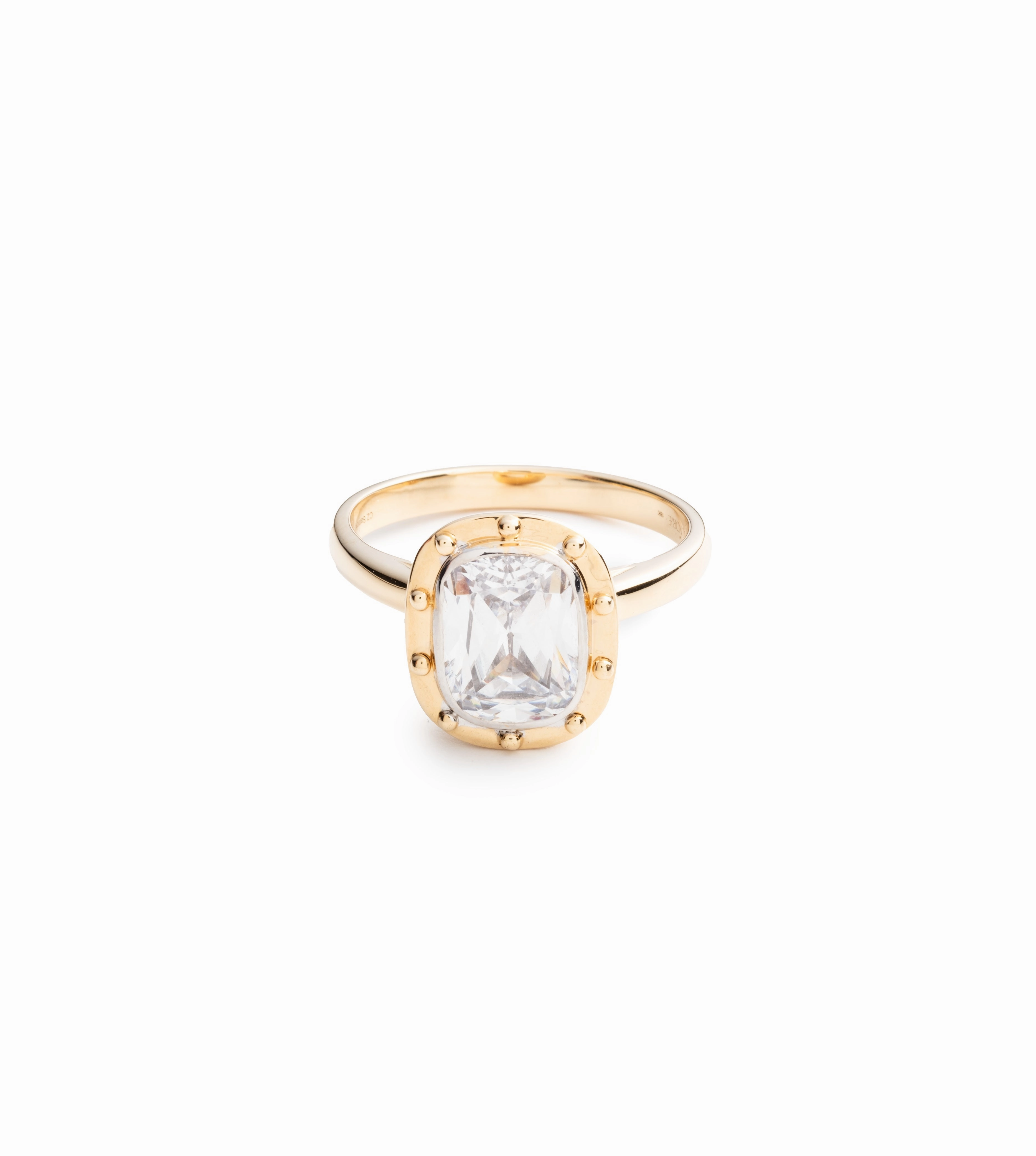 Lovestruck Pierced Solitaire Ring : in Yellow Gold with Cushion Diamond