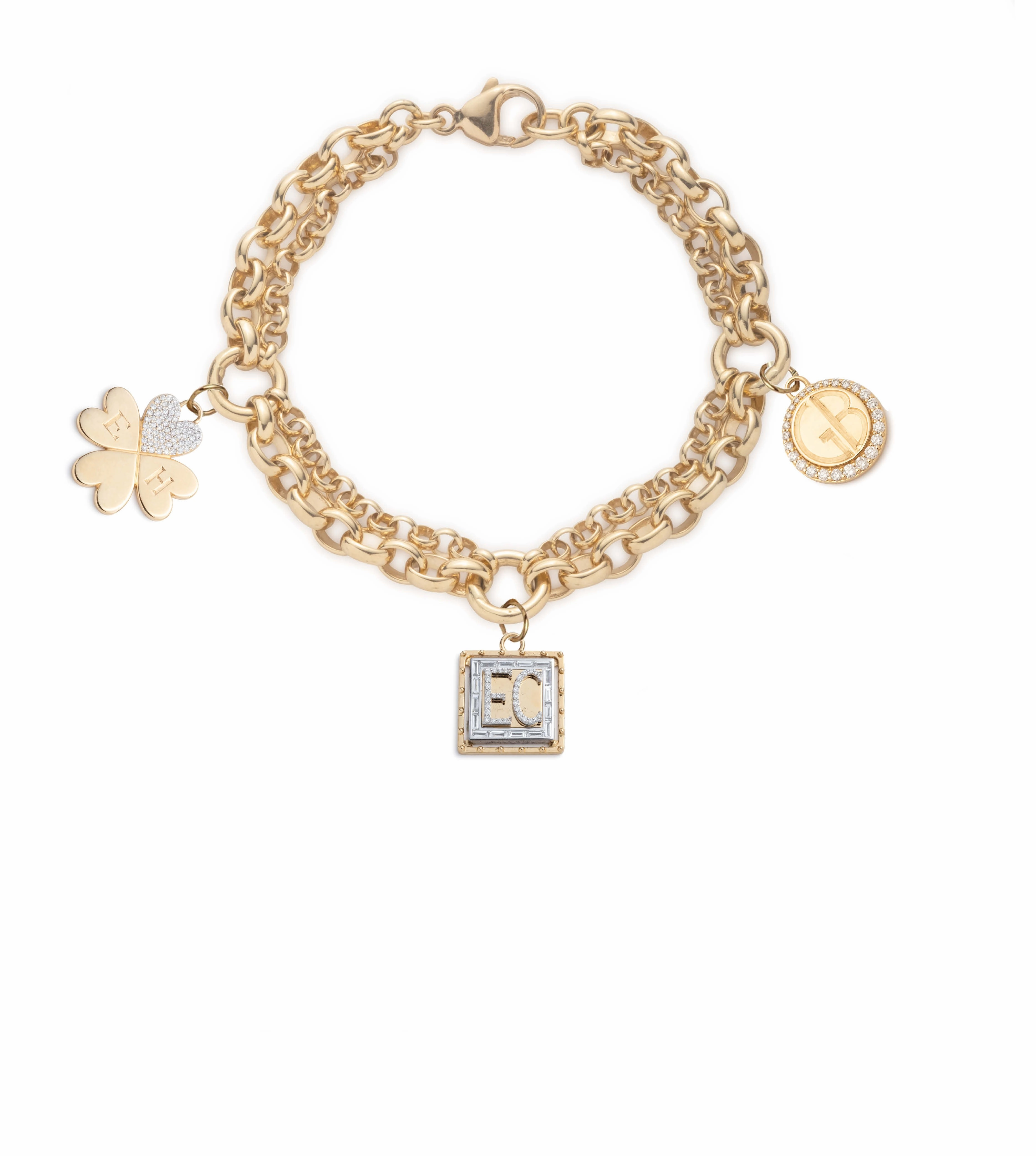 Lovestruck, True Love & Engravable Festoon Chain Bracelet : in Yellow Gold