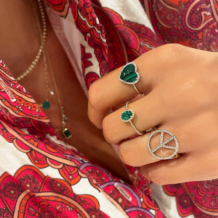 Malachite Heart Ring