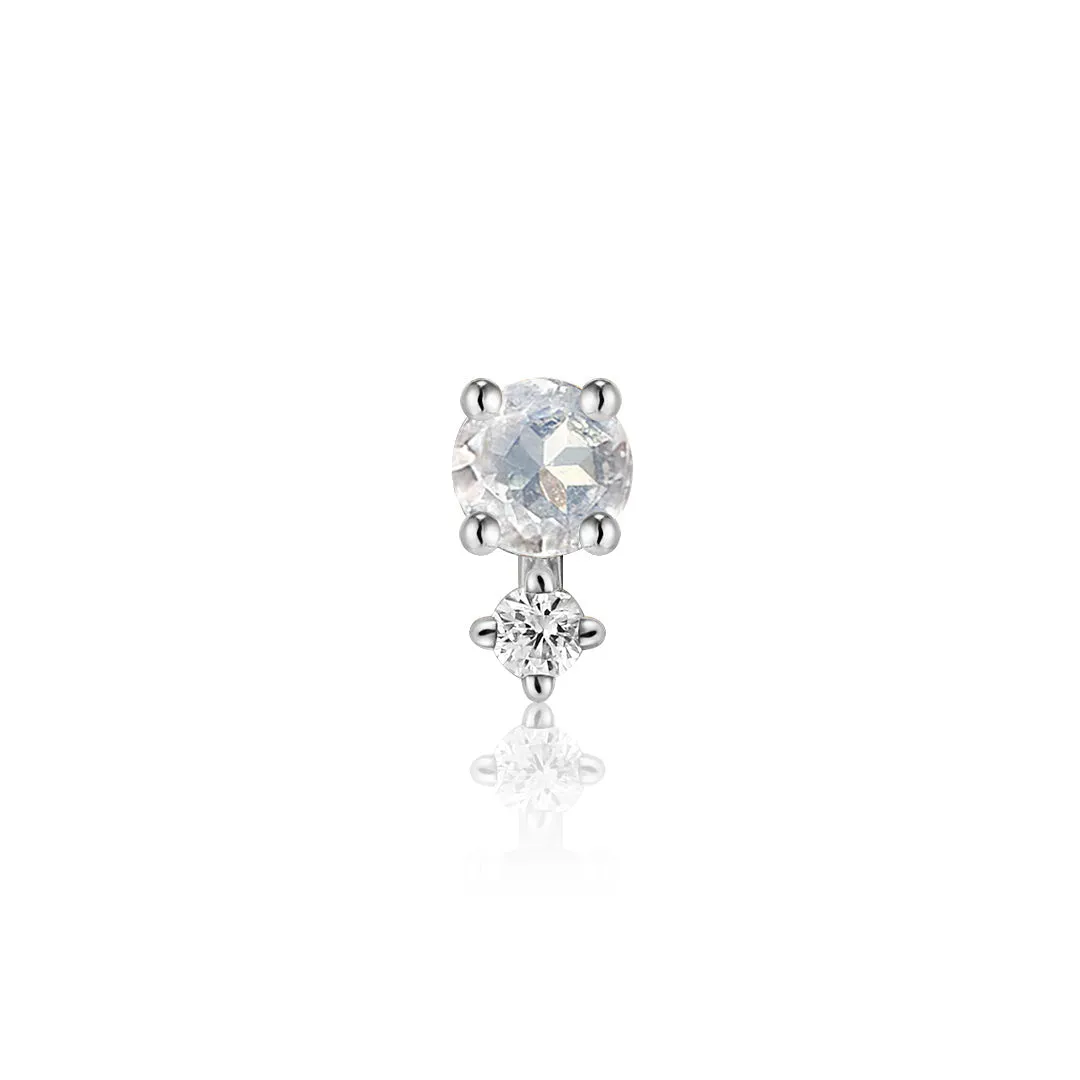 MARCH | Aquamarine and White Sapphire Piercing Earring