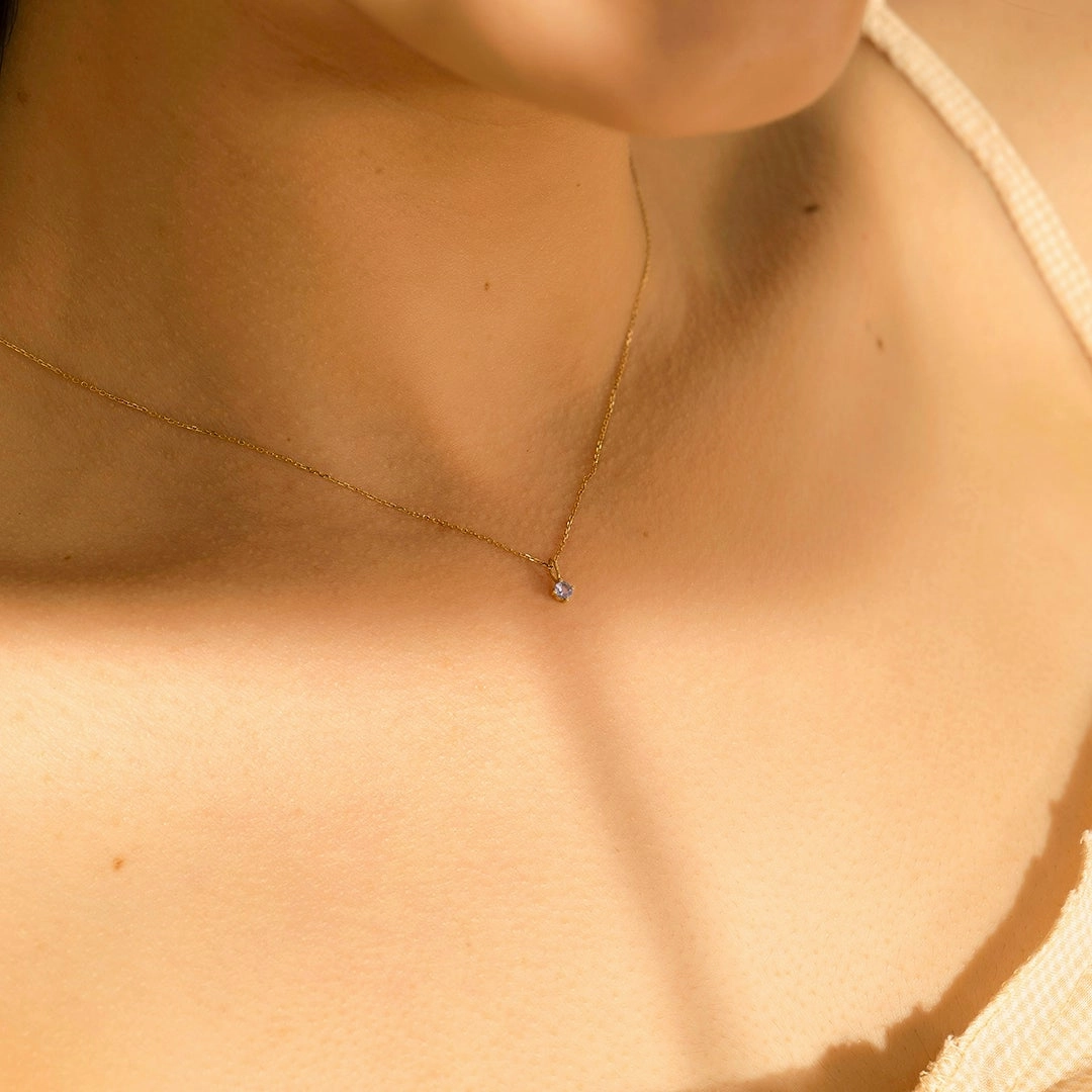 MARCH  |  Aquamarine Necklace Charm