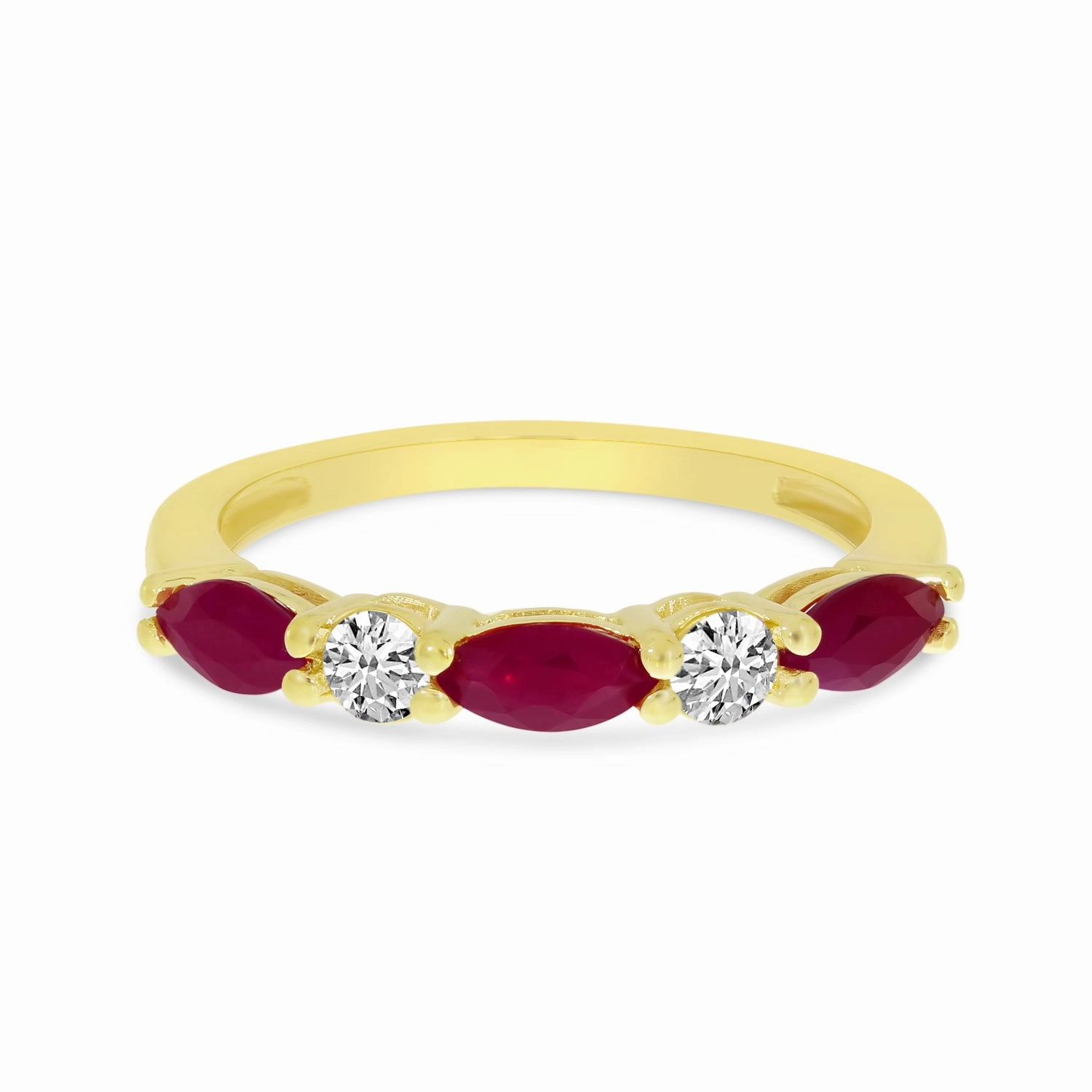 Marquis Ruby & Diamond Band