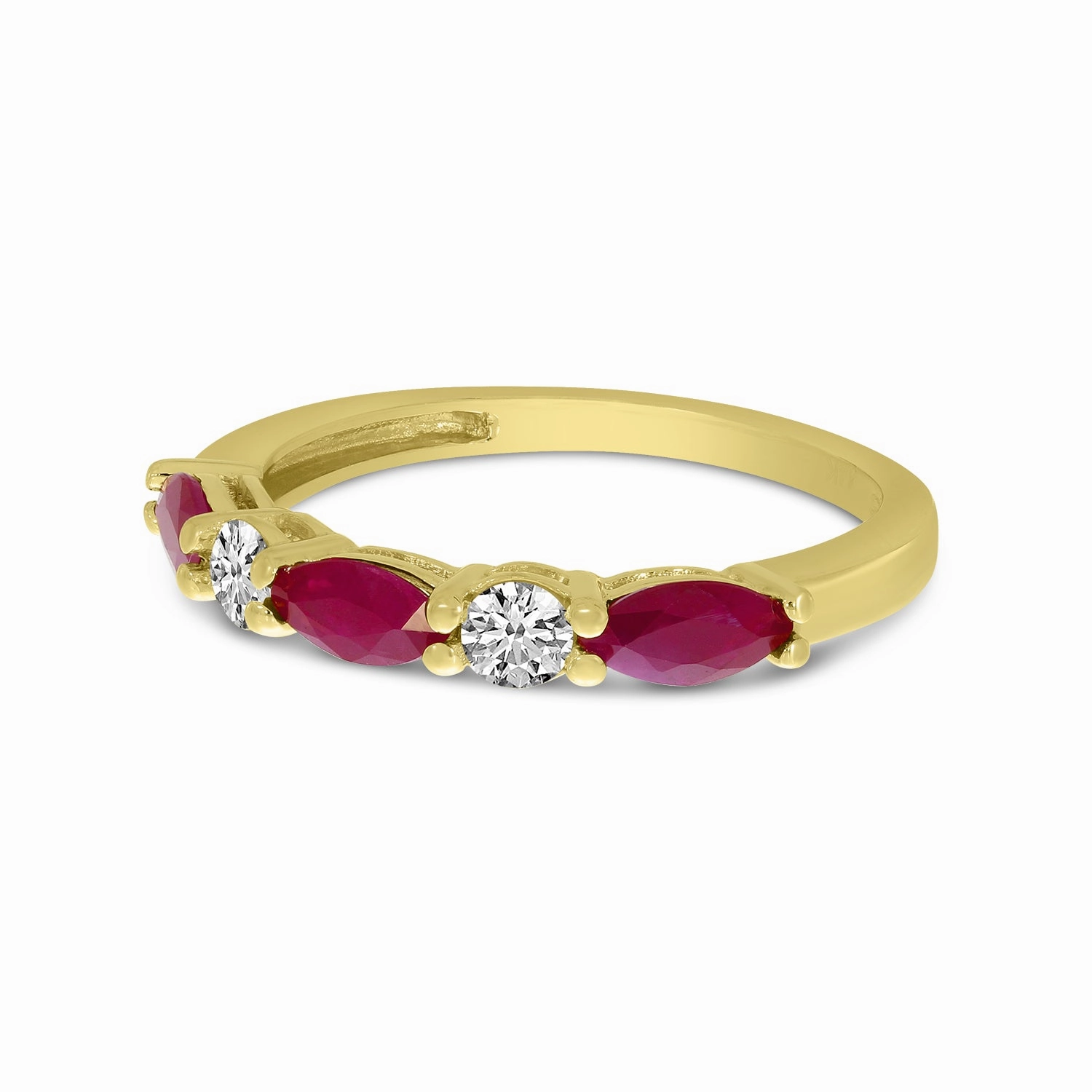 Marquis Ruby & Diamond Band