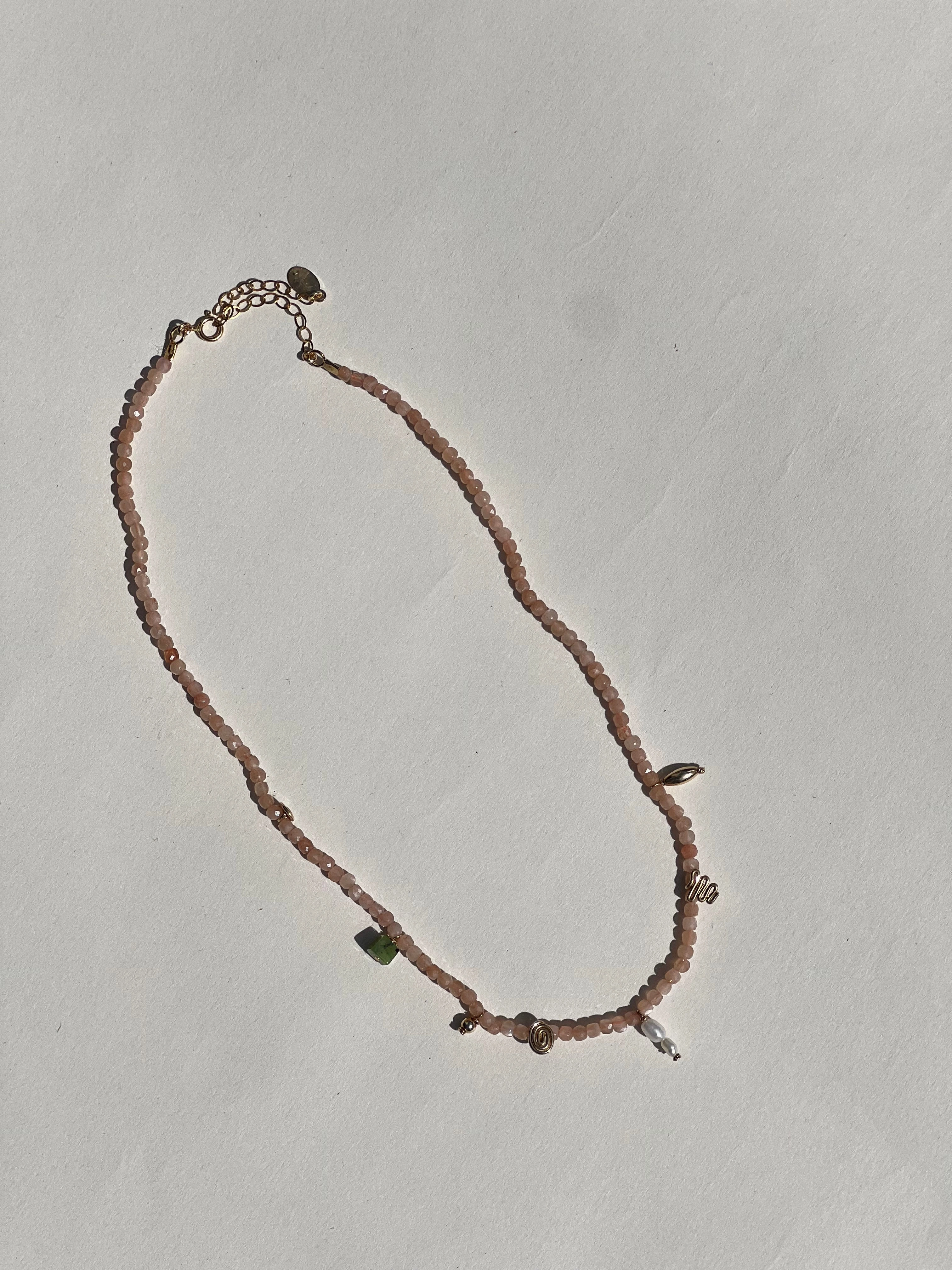 Medley Necklace- Peach Moonstone