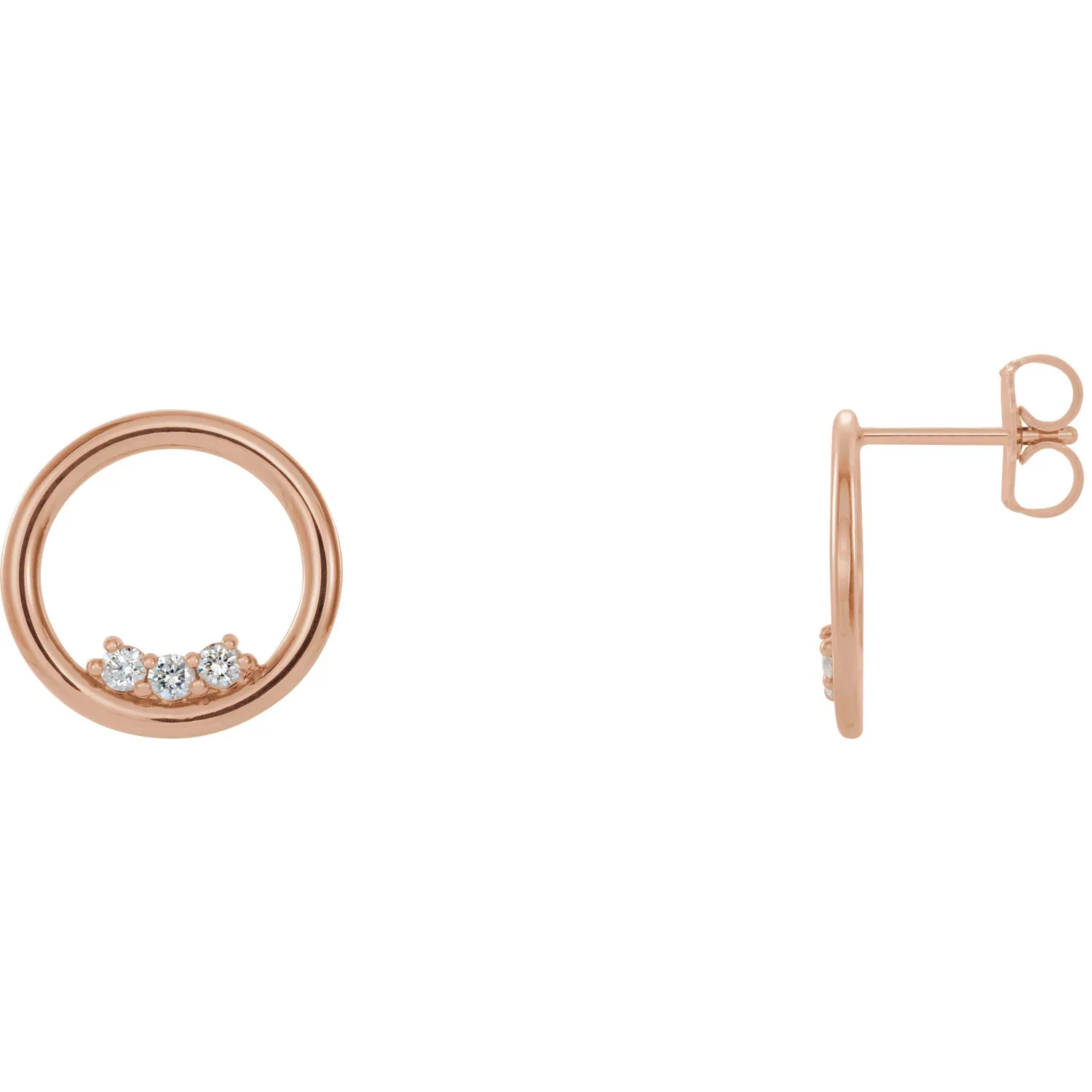 Mini-circle Diamond Earrings