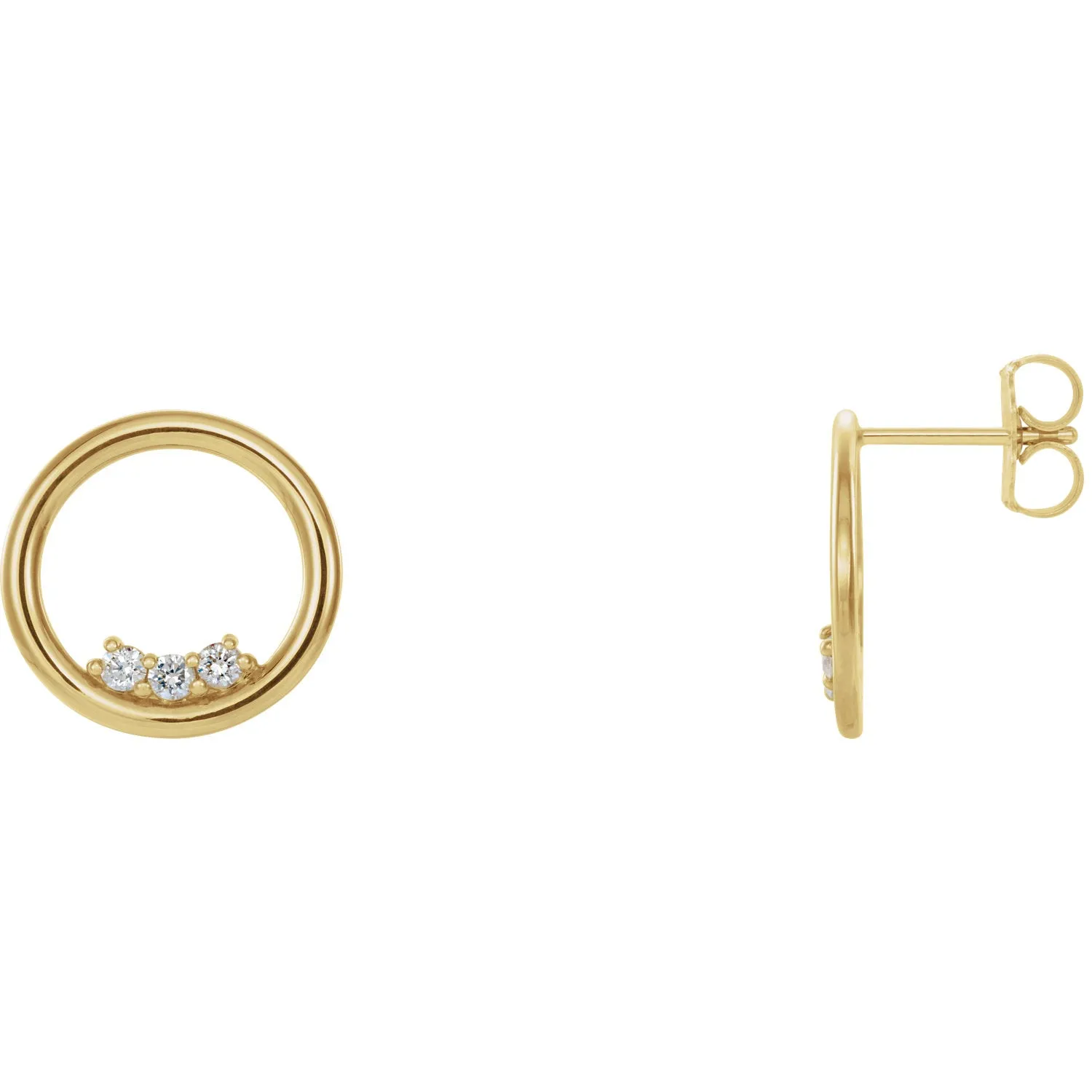 Mini-circle Diamond Earrings