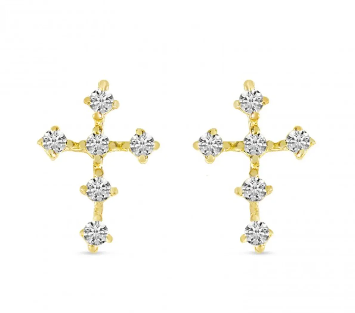 Mini Diamond Cross Earrings