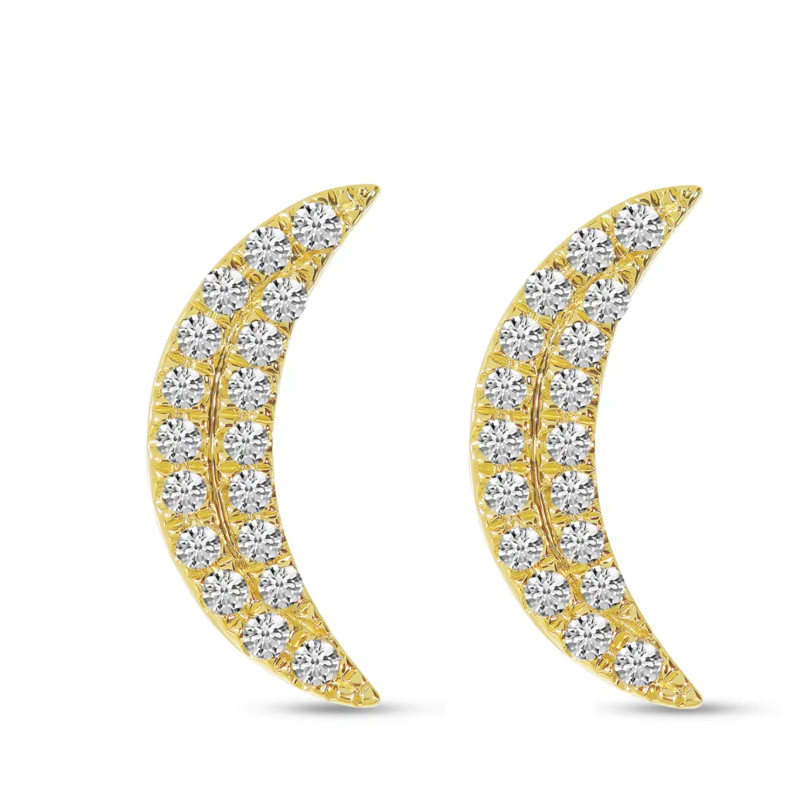 Mini Diamond Moon Studs