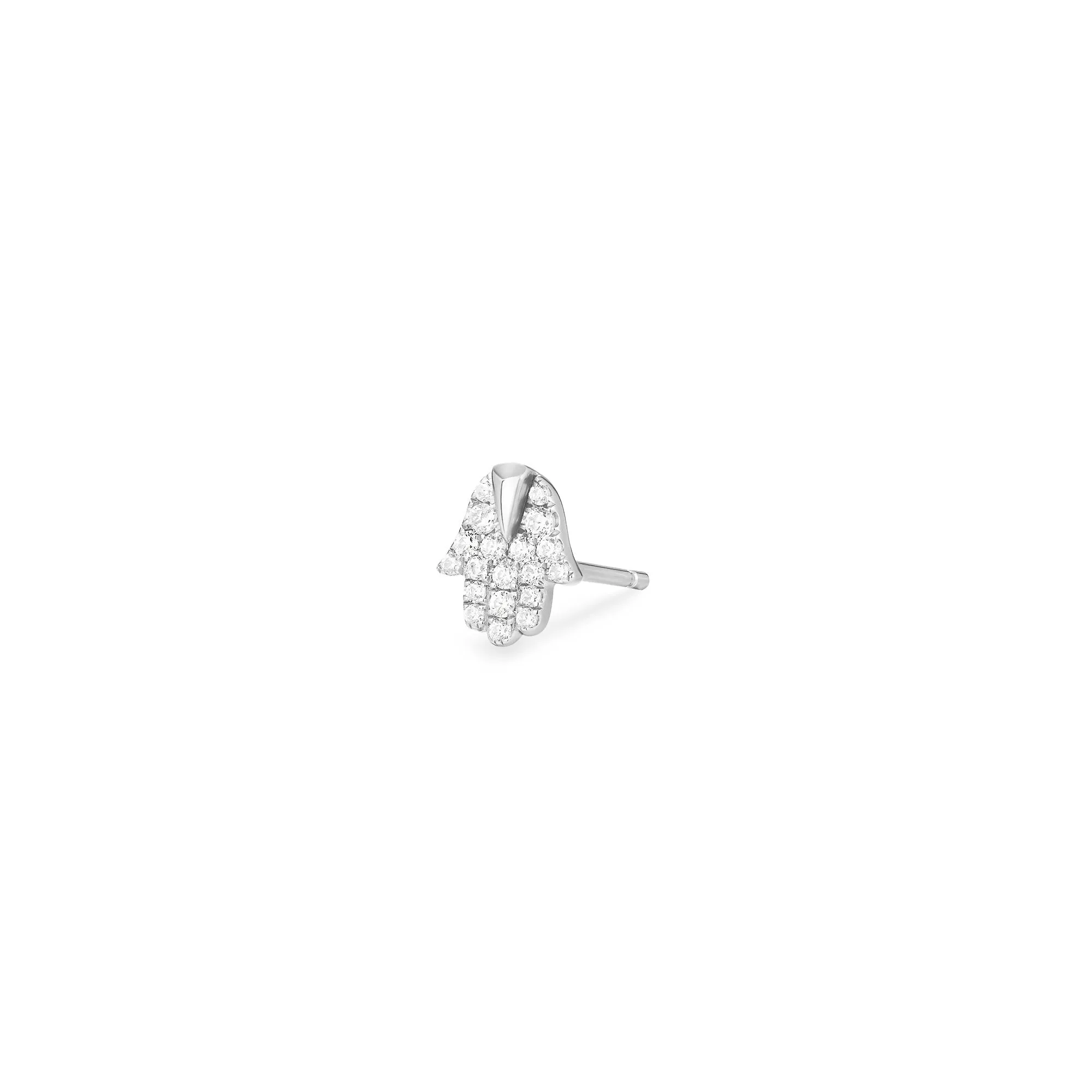 MIRIAM | Diamond Hamsa Single Stud Earring