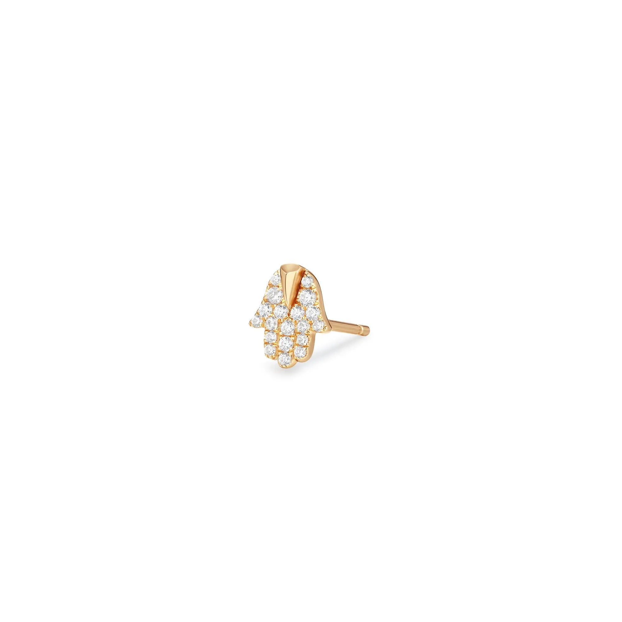 MIRIAM | Diamond Hamsa Single Stud Earring