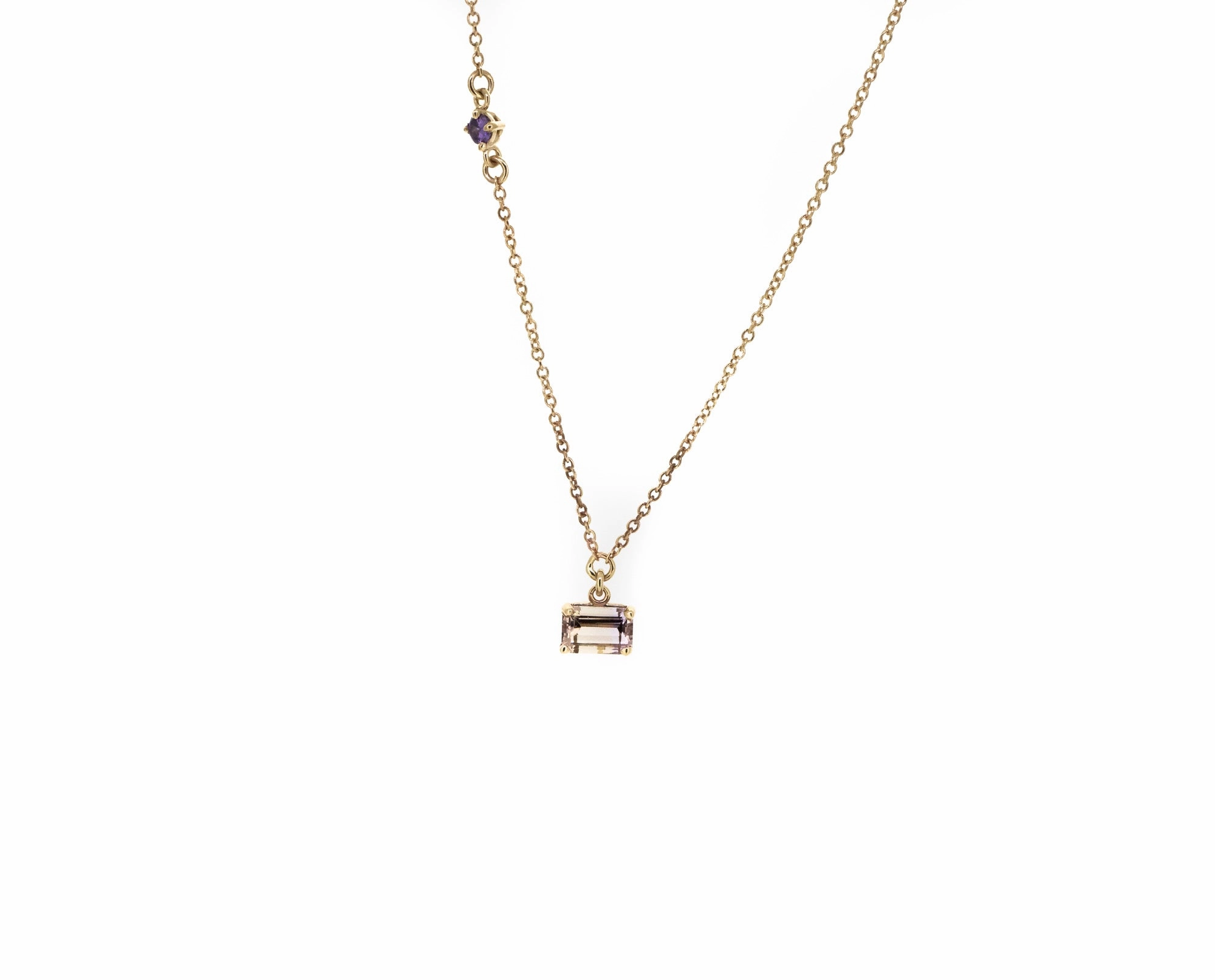Morganite & Amethyst Pair Necklace