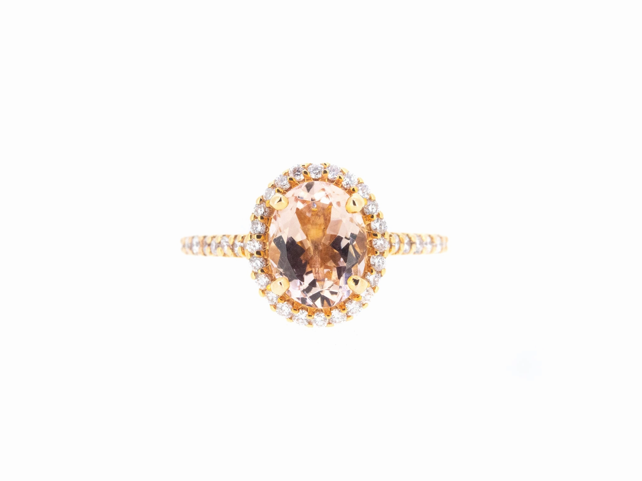 Morganite Halo Ring