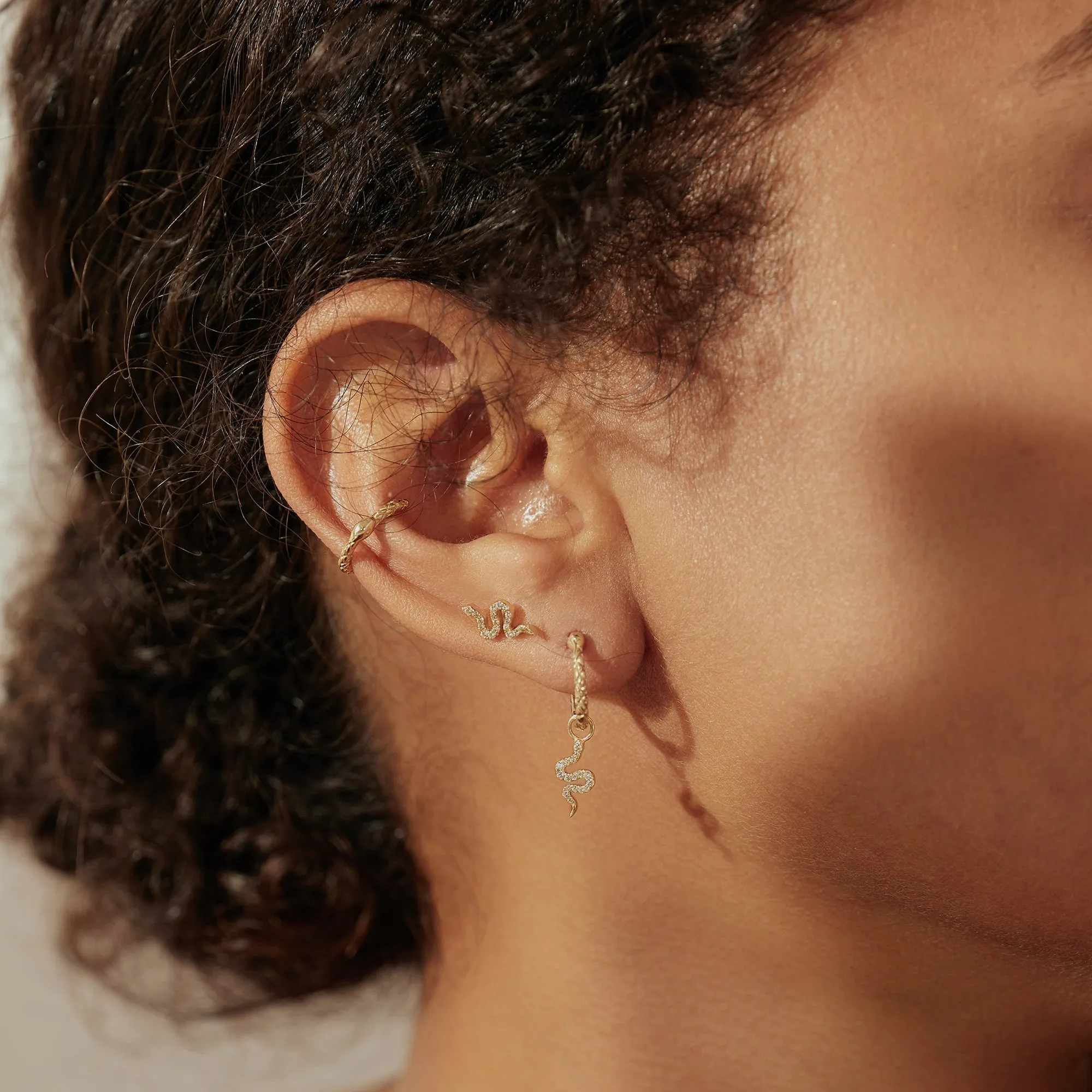 NEFERTITI | Diamond Snake Single Piercing Earring
